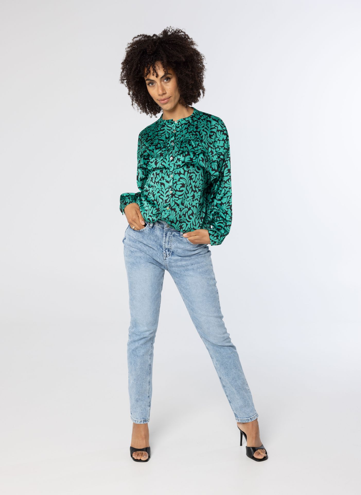 Norah Groene blouse green/black 214083-530