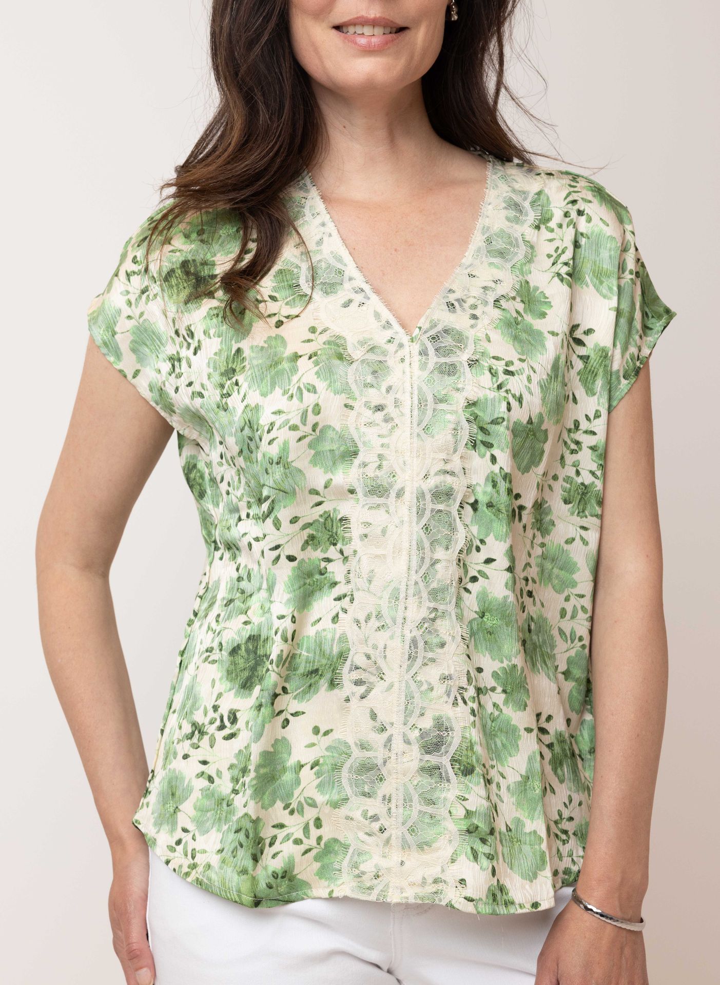 Norah Groene blouse green/ecru 214313-541