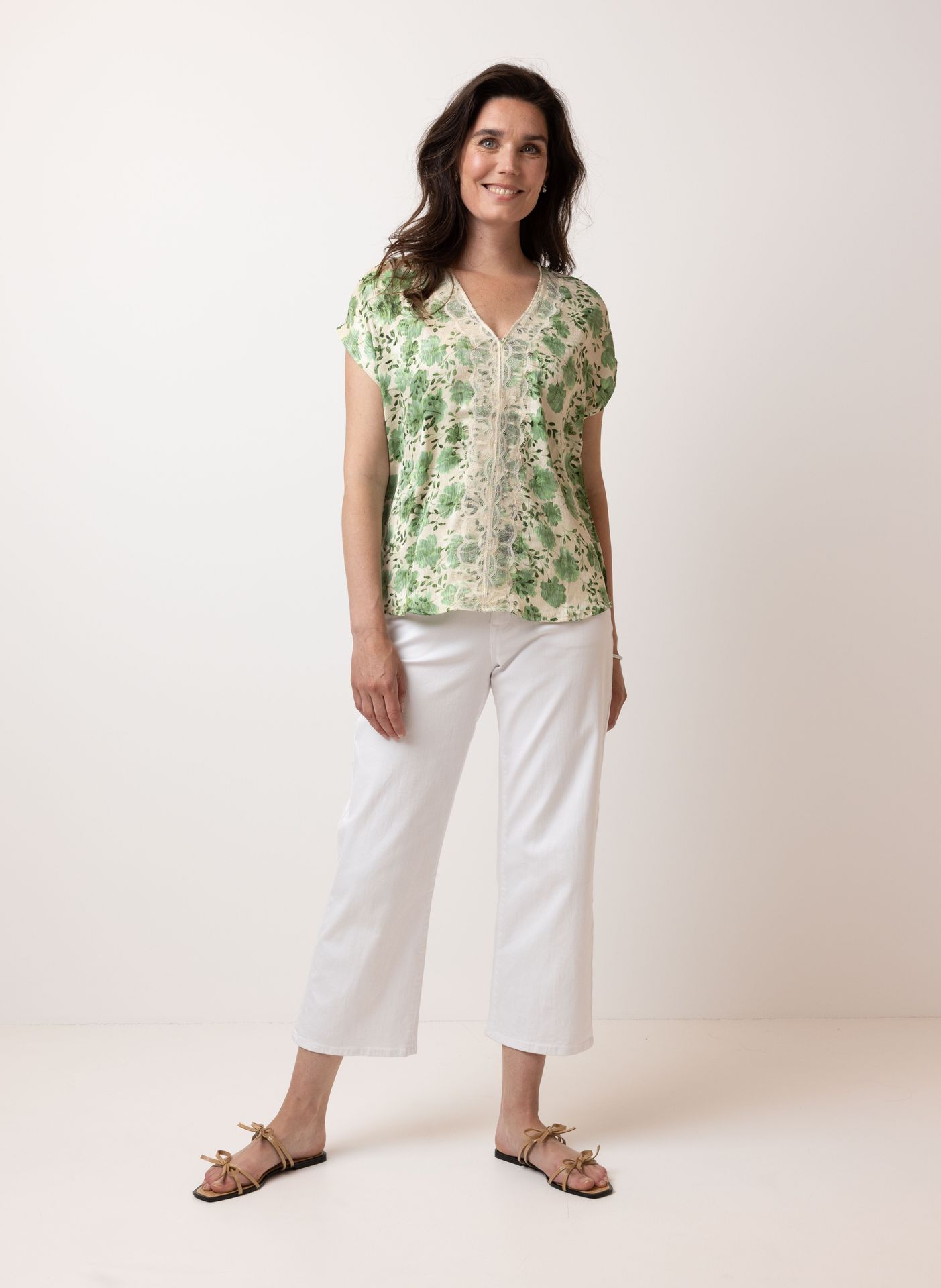 Norah Groene blouse green/ecru 214313-541