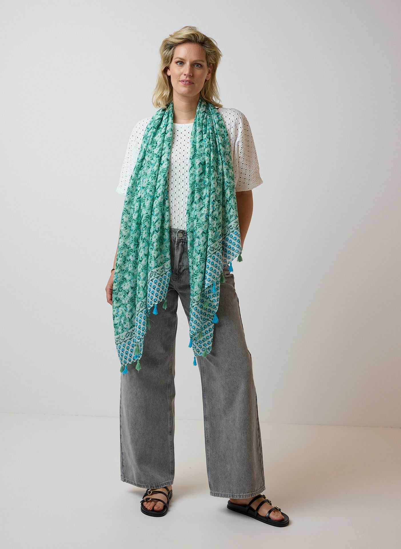 Norah Groene sjaal green multicolor 213601-520
