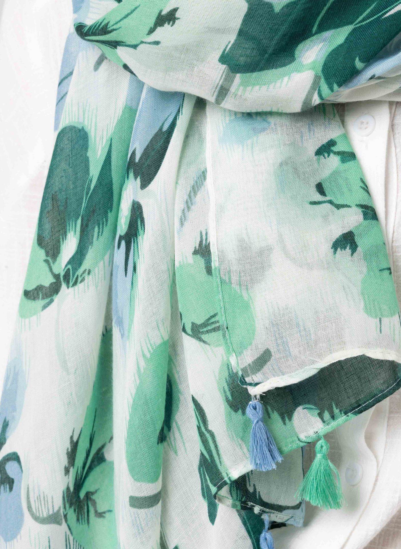 Norah Groene sjaal met tassels green multicolor 213586-520
