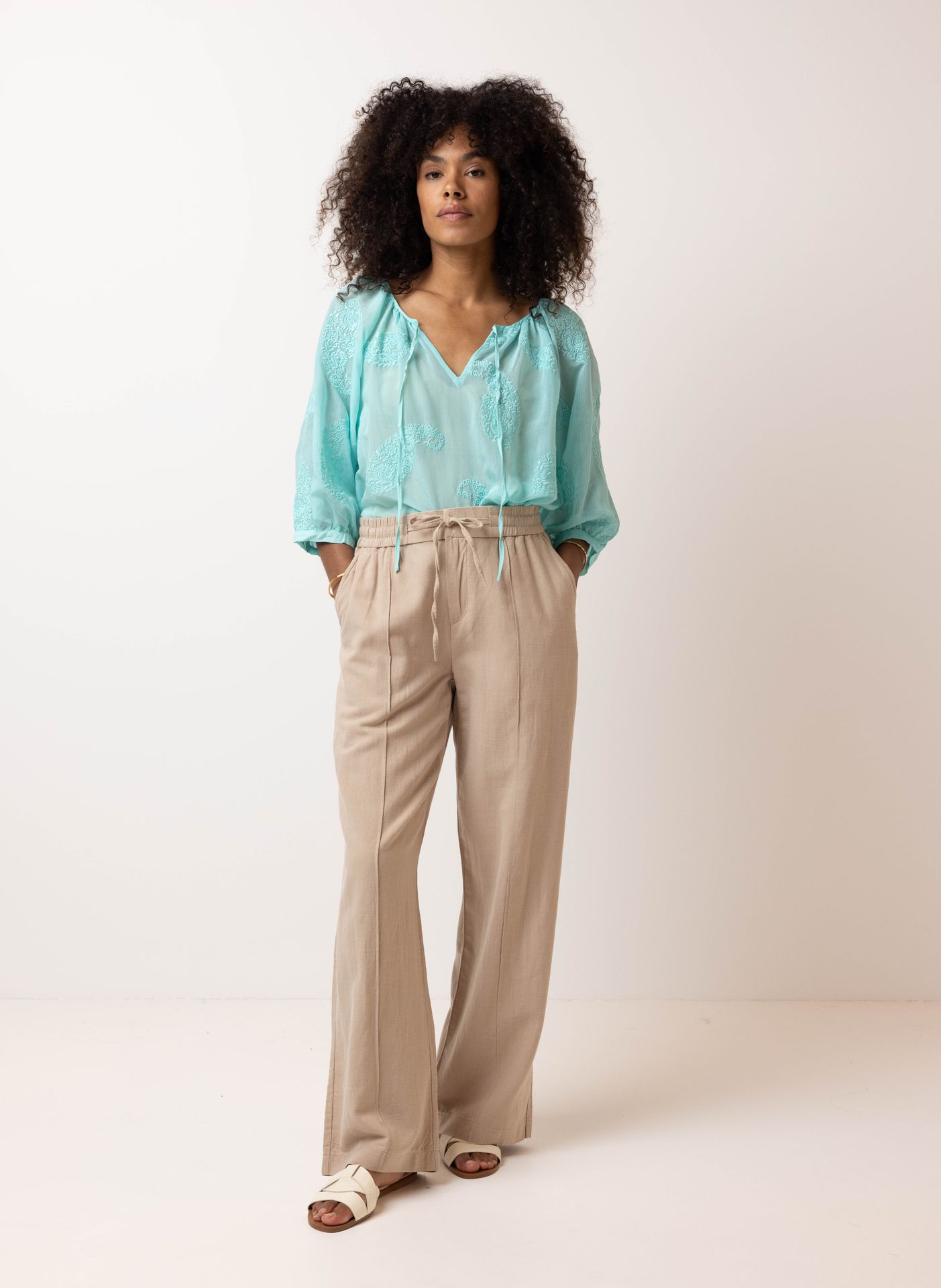 Norah Zandkleurige pantalon sand 214492-110