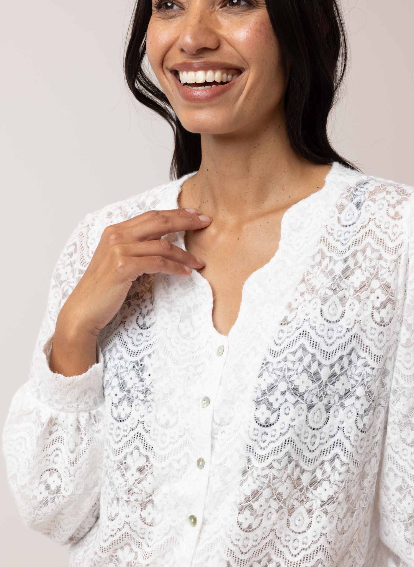 Norah Kanten blouse off-white 215974-101