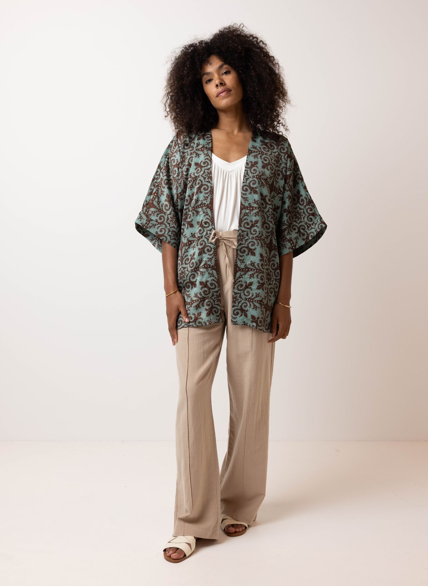 Norah Kimono groen/bruin green/brown 214050-532