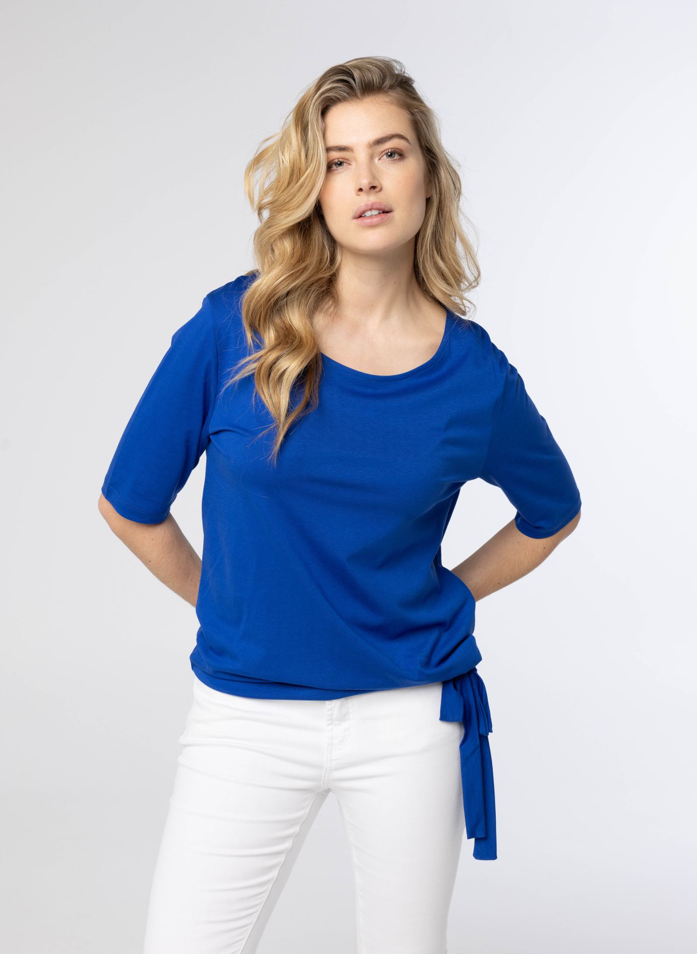 Norah Kobaltblauw shirt met strik cobalt 209993-468