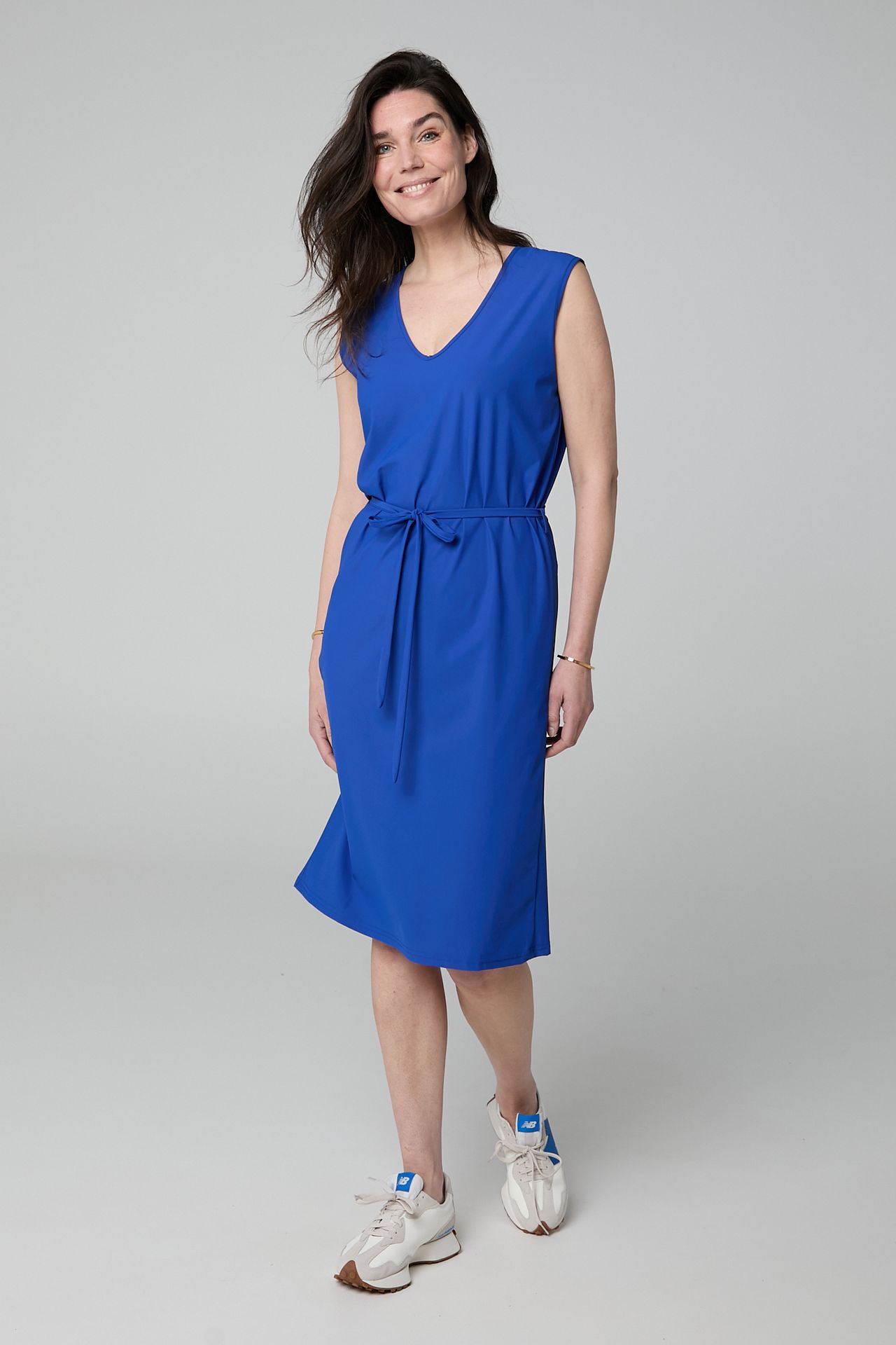 Norah Kobaltblauwe midi jurk cobalt 213474-468