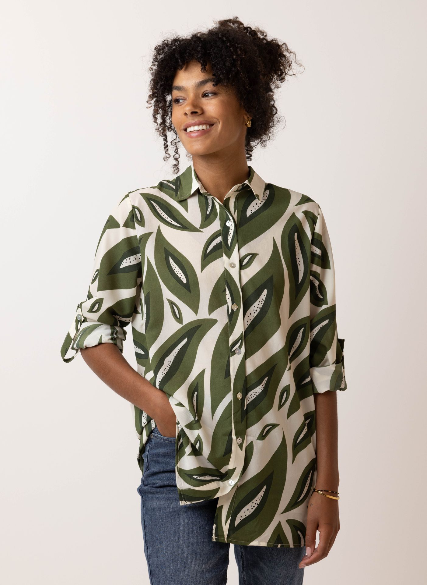 Norah Lange groene blouse green multicolor 213872-520