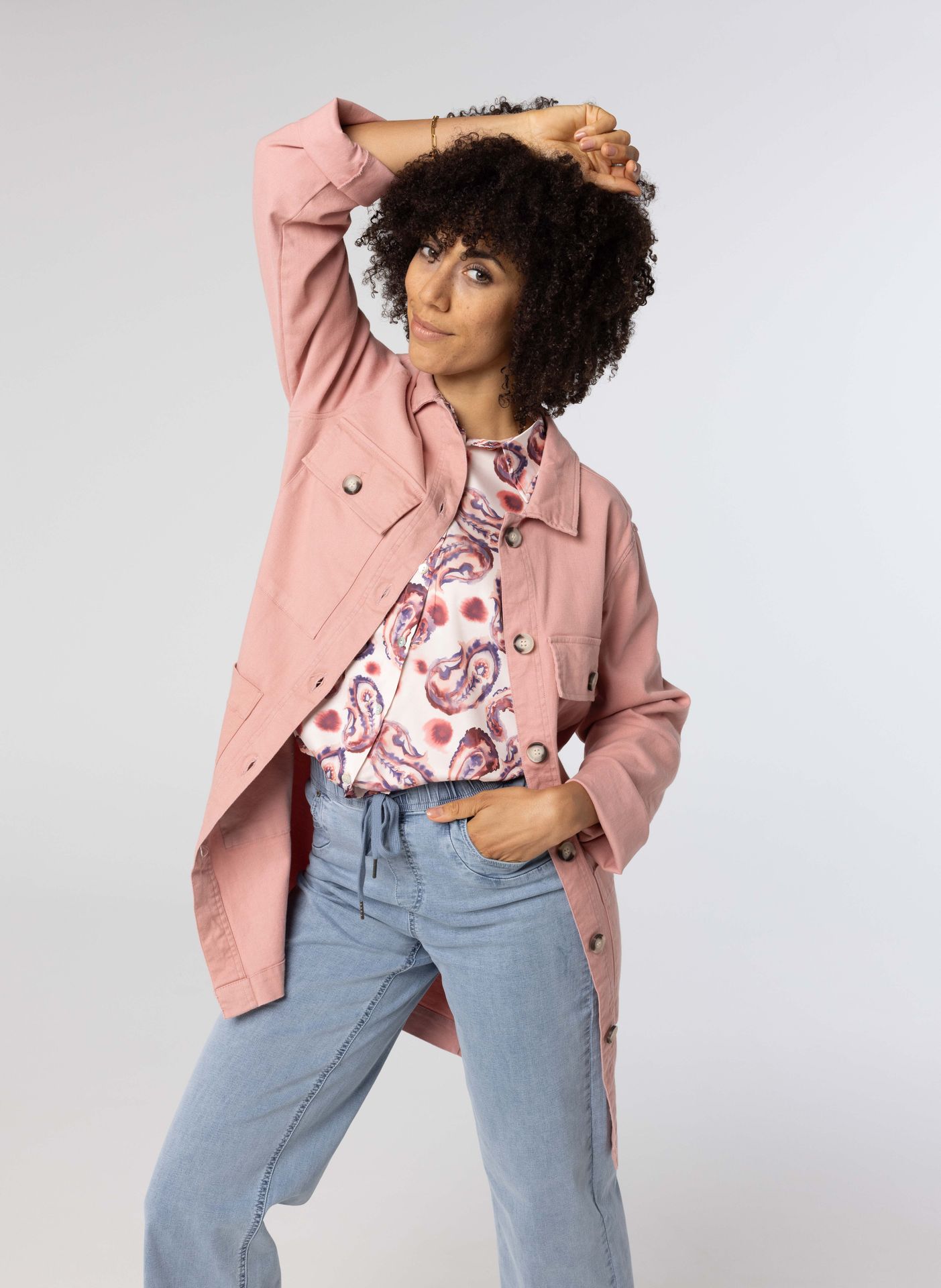 Norah Lange roze denim jacket blush 212477-905