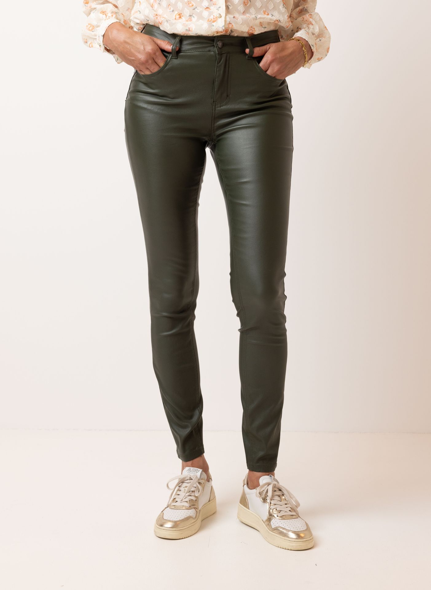 Norah Legergroene broek dark army 214552-580