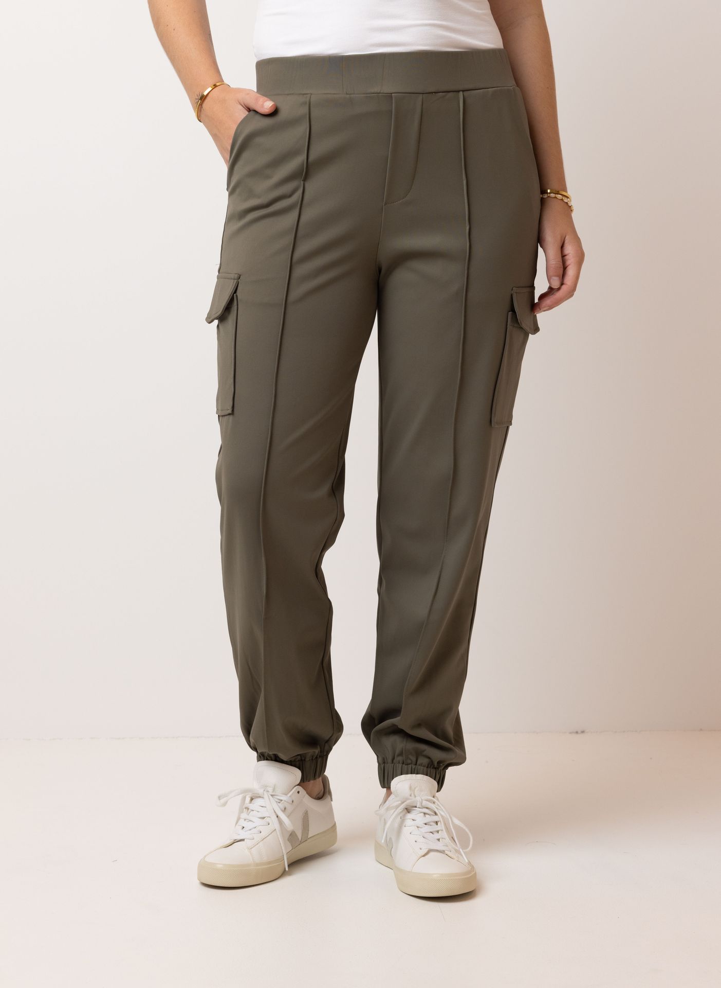 Norah Legergroene cargo broek army green 213991-595