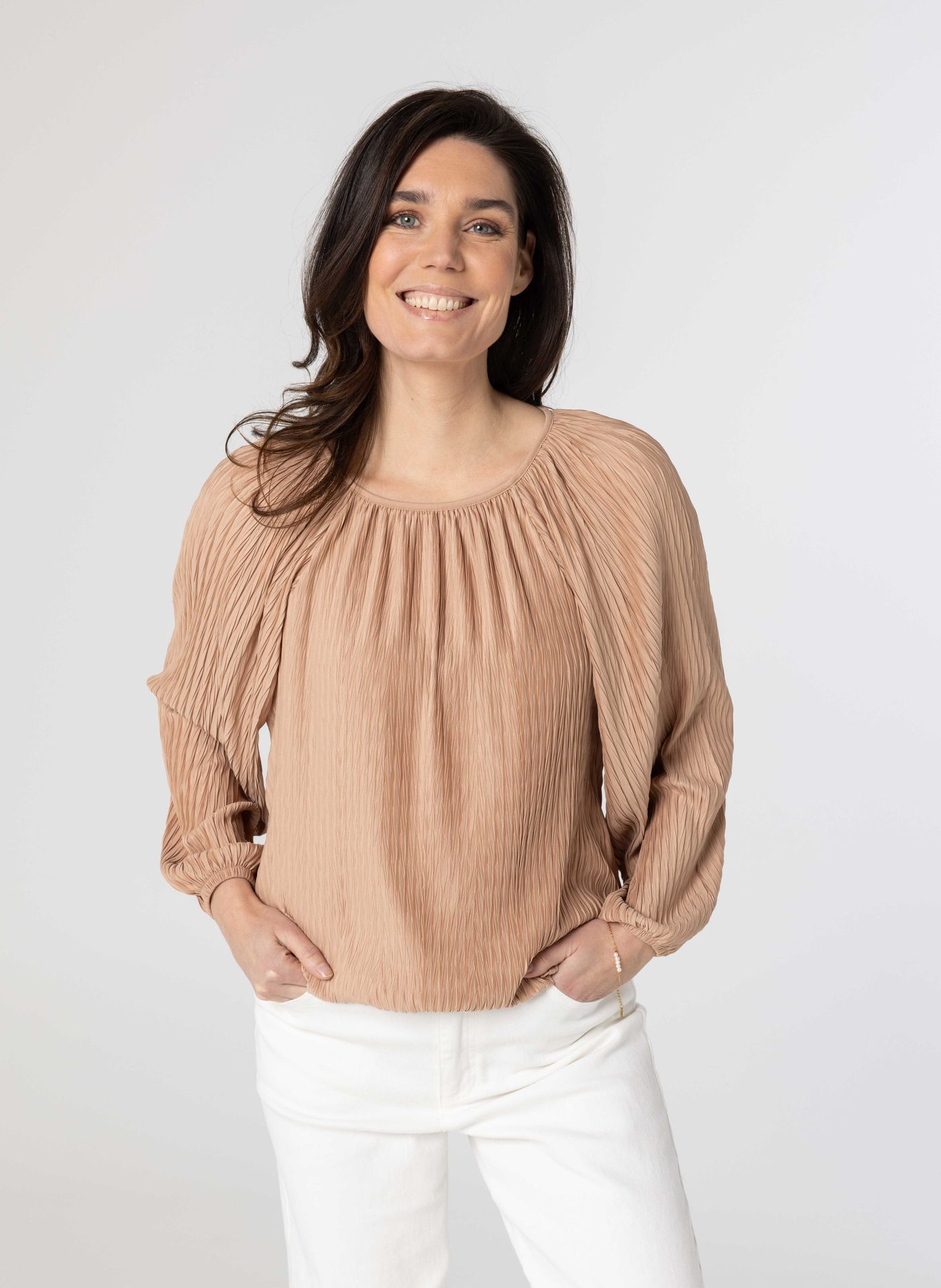 Norah Lichtbruine blouse light brown 214259-201
