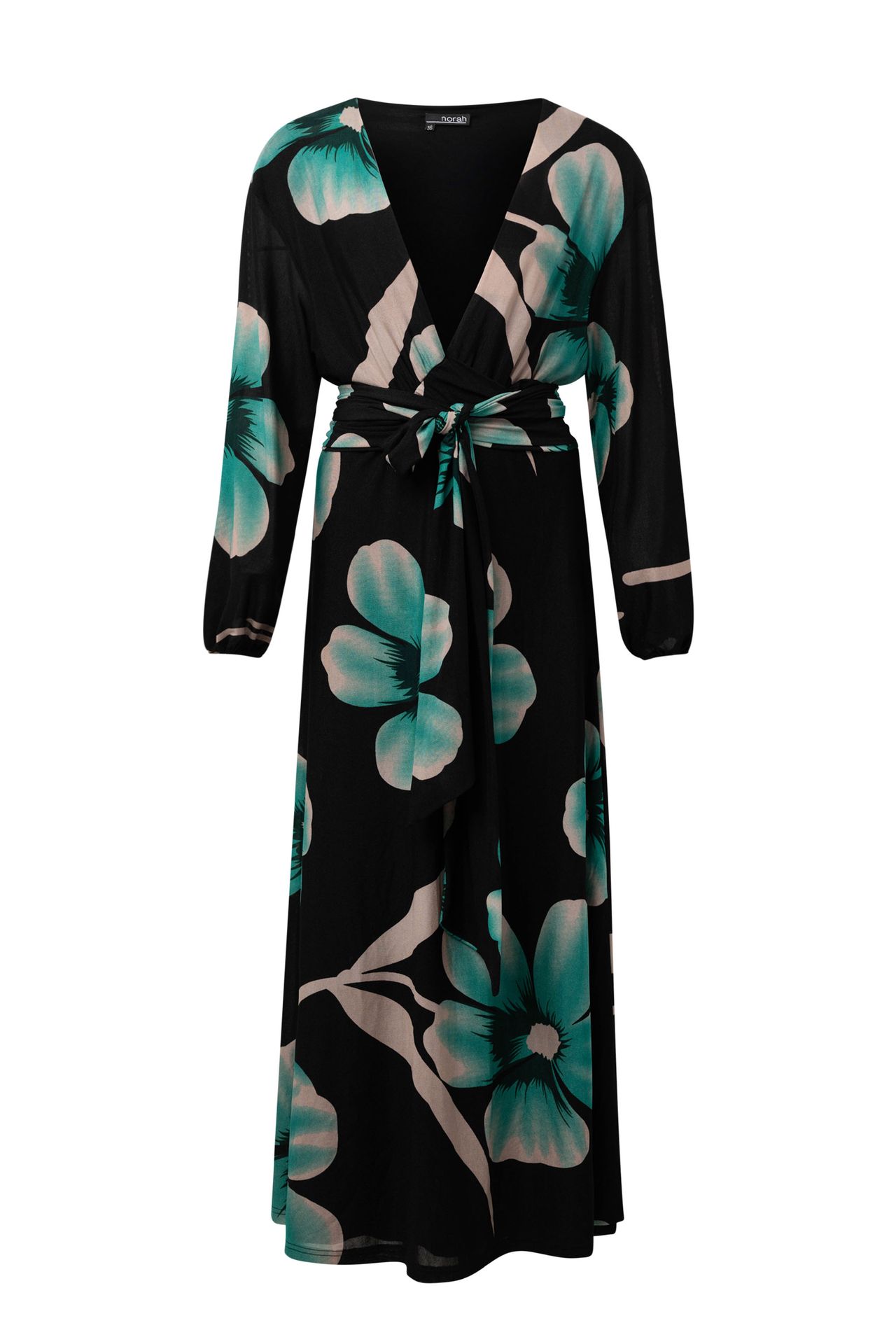 Norah Maxi jurk met bloemen black/green 214357-035