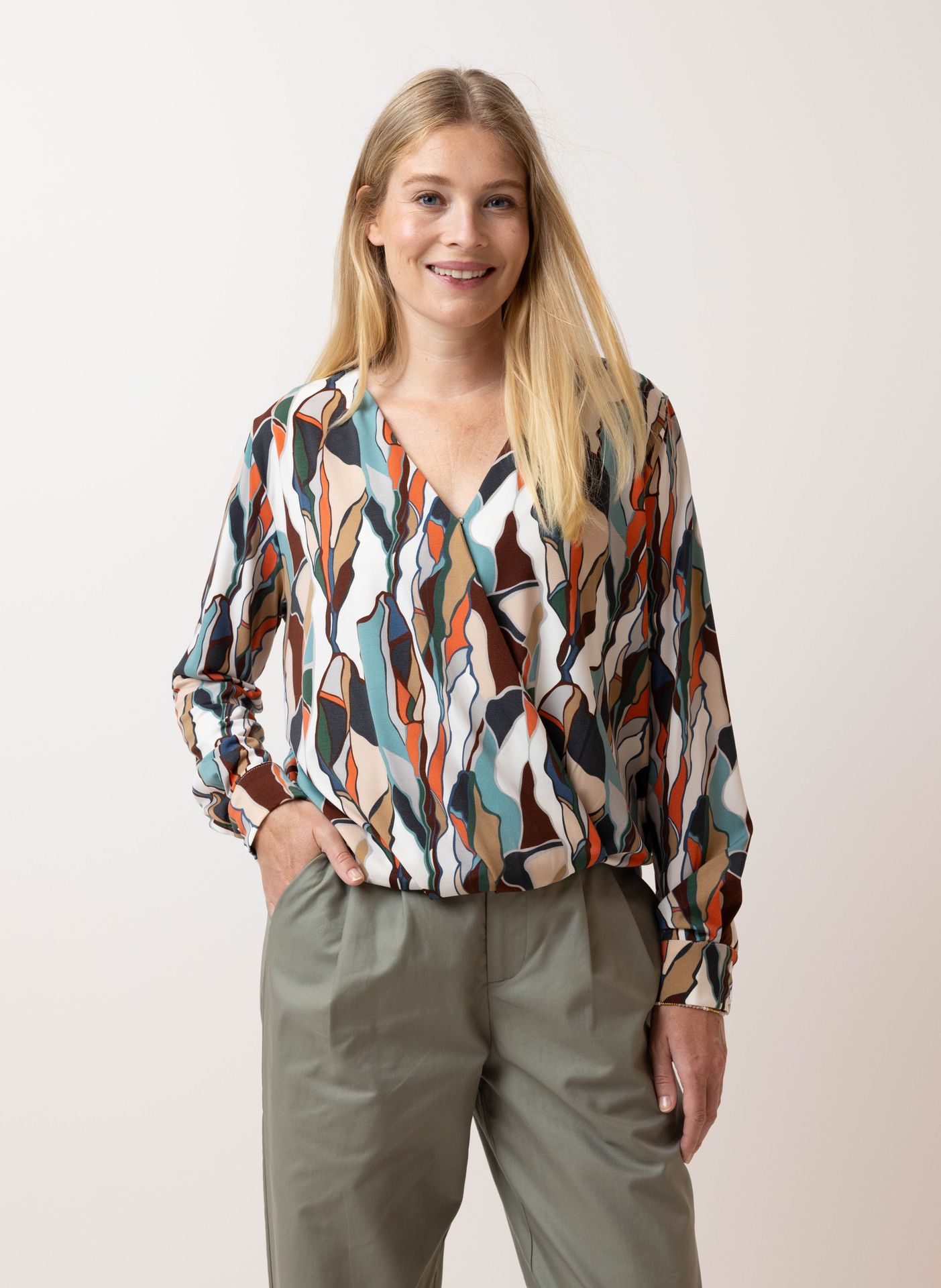 Norah Meerkleurig overslagshirt multicolor 214454-002