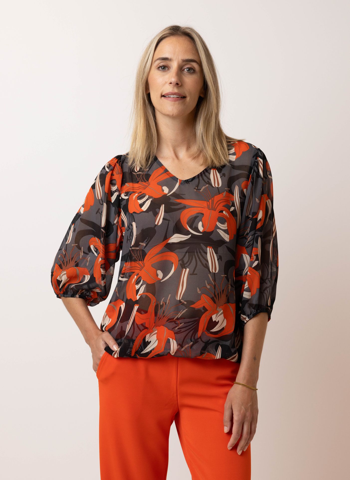 Norah Meerkleurige blouse black multicolor 214383-020