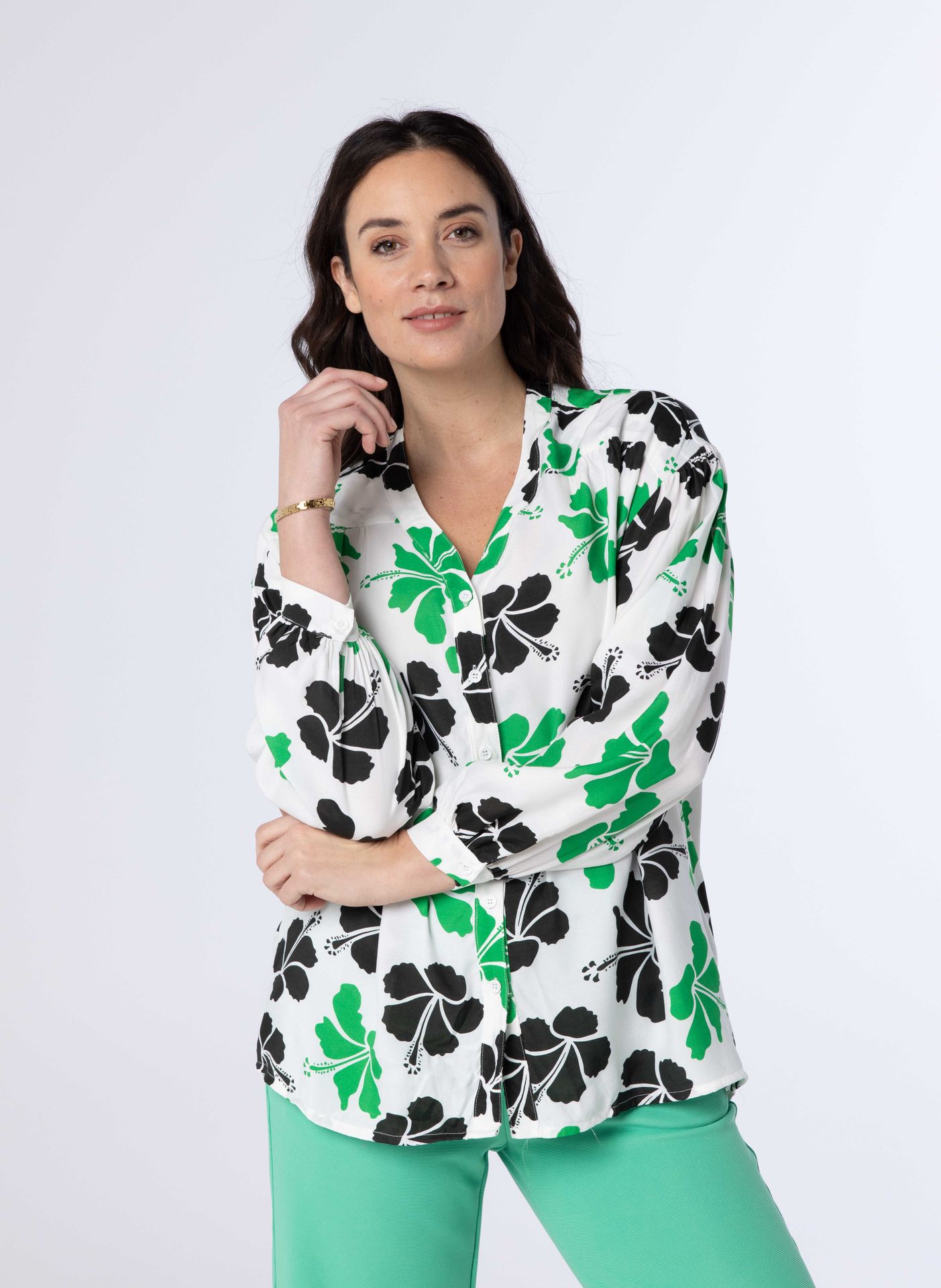 Norah Meerkleurige blouse green multicolor 213509-520