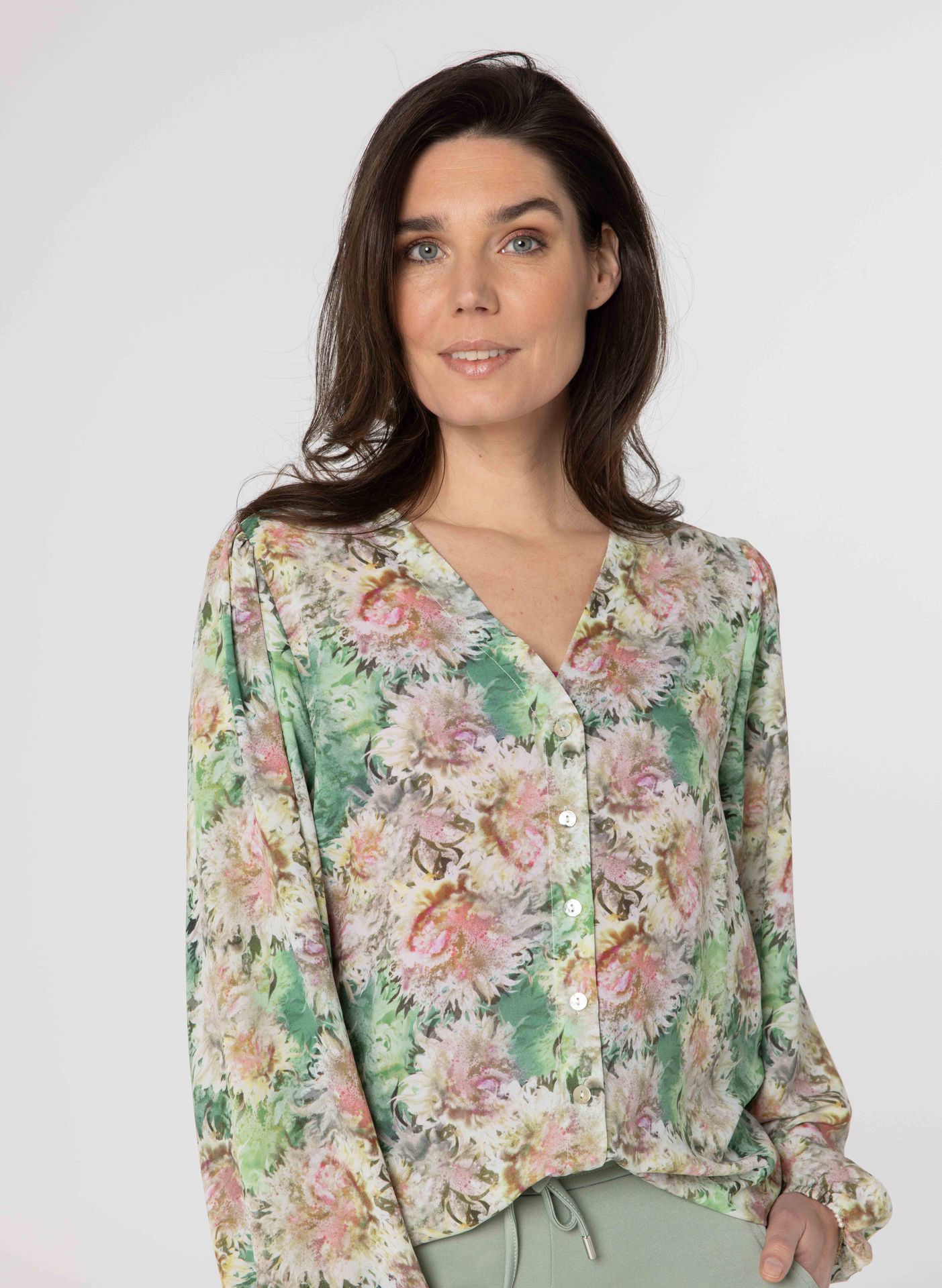 Norah Meerkleurige blouse green multicolor 213919-520
