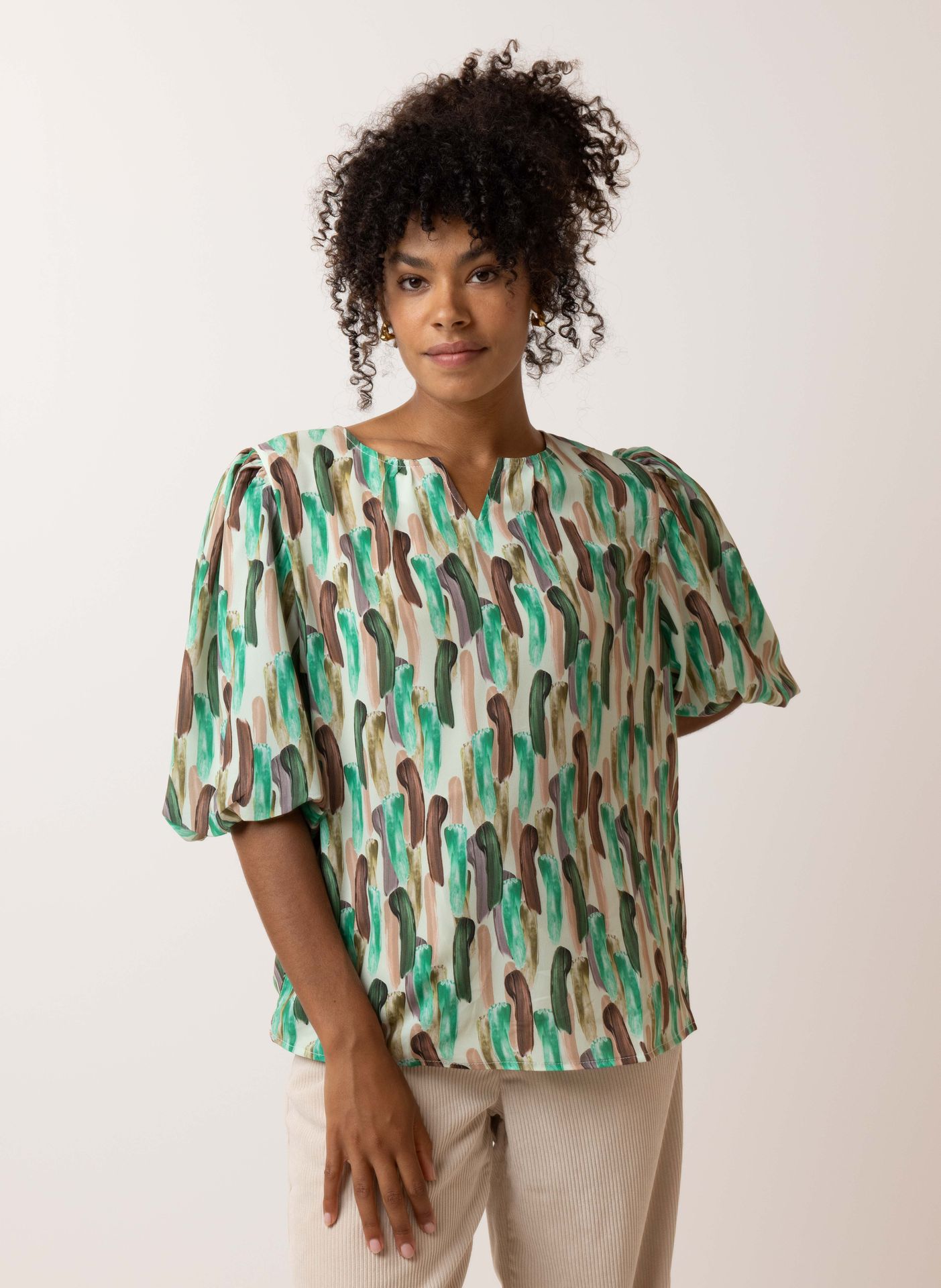 Norah Meerkleurige blouse green multicolor 215008-520