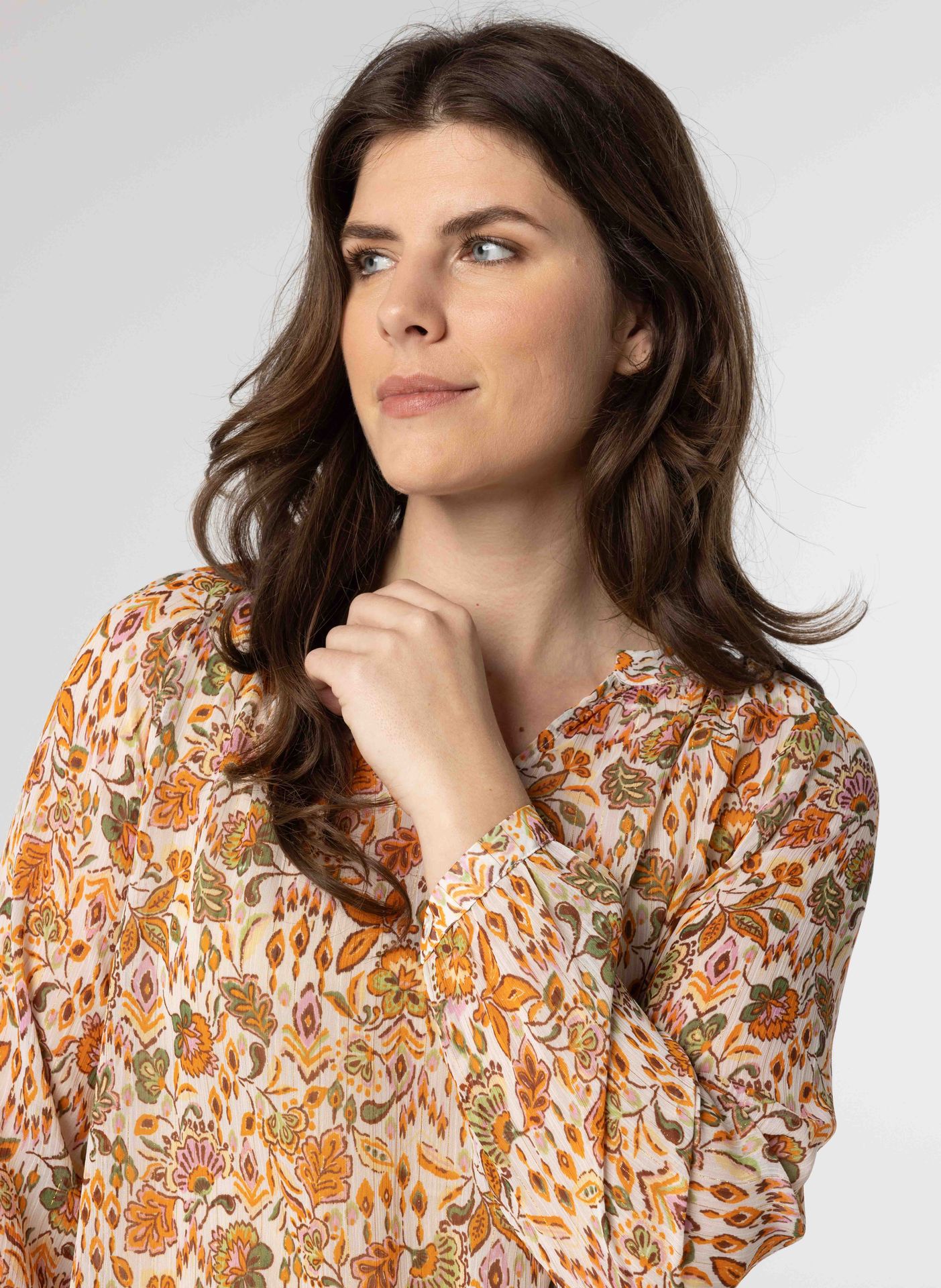 Norah Meerkleurige blouse met glitter ecru multicolor 214168-122