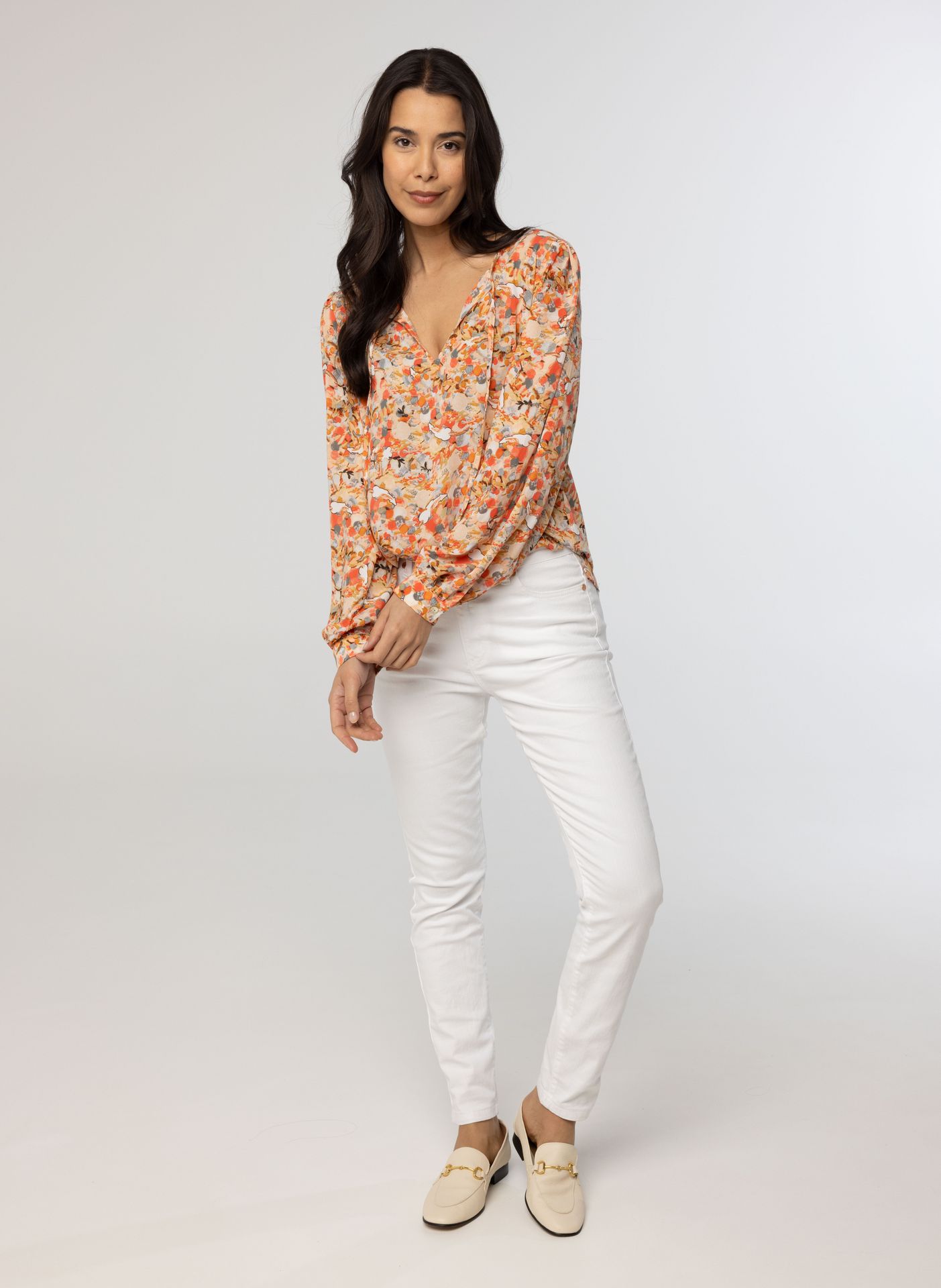 Norah Meerkleurige blouse met koordjes multicolor 214125-002