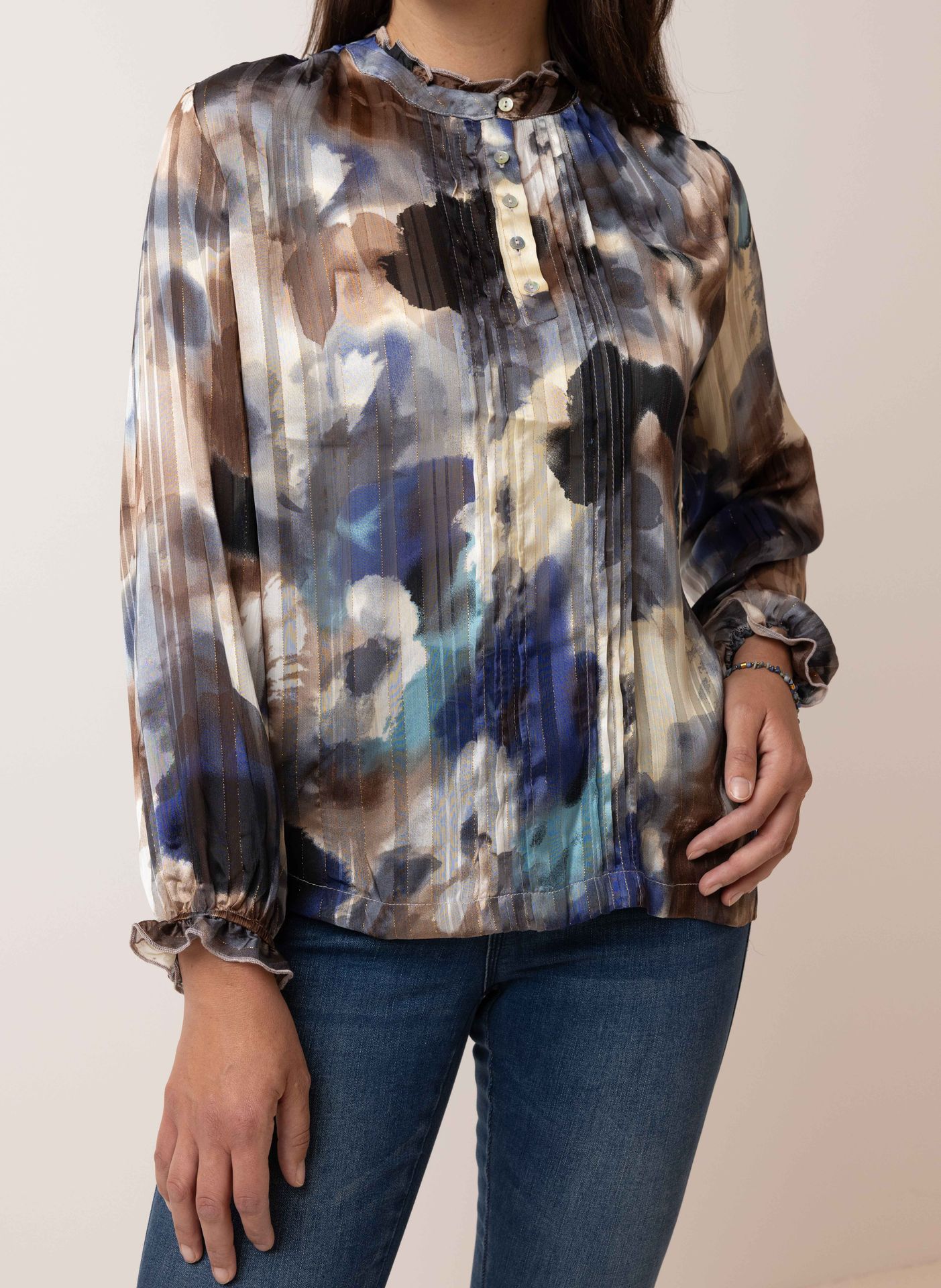 Norah Meerkleurige blouse navy multicolor 214993-493