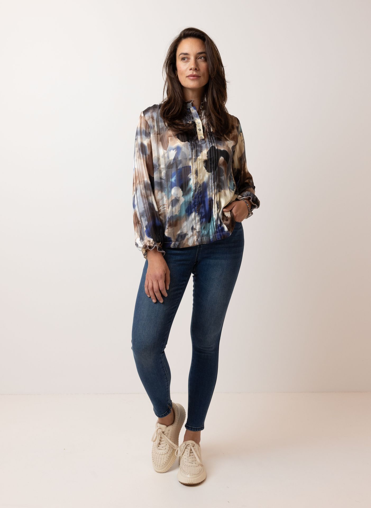 Norah Meerkleurige blouse navy multicolor 214993-493