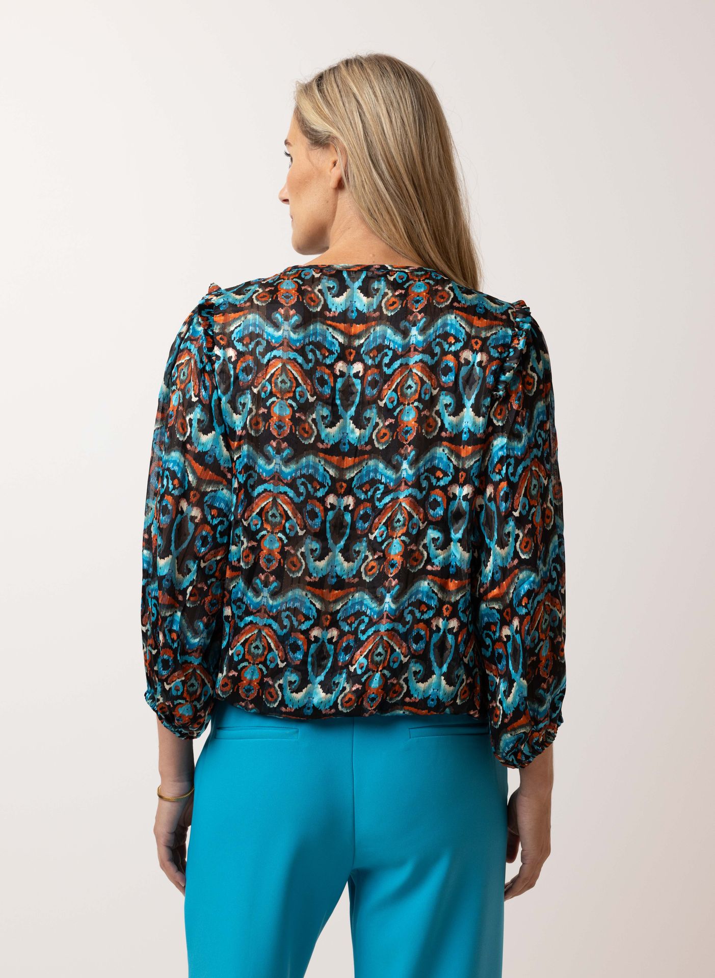 Norah Meerkleurige blouse turquoise multicolor 215087-474