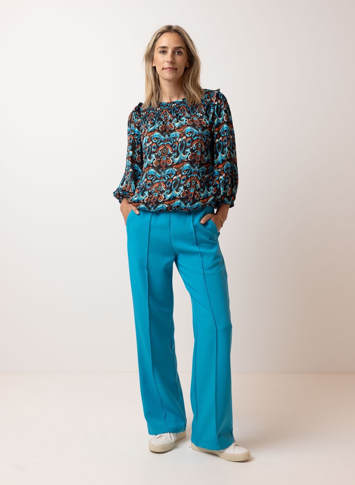 Norah Meerkleurige blouse turquoise multicolor 215087-474