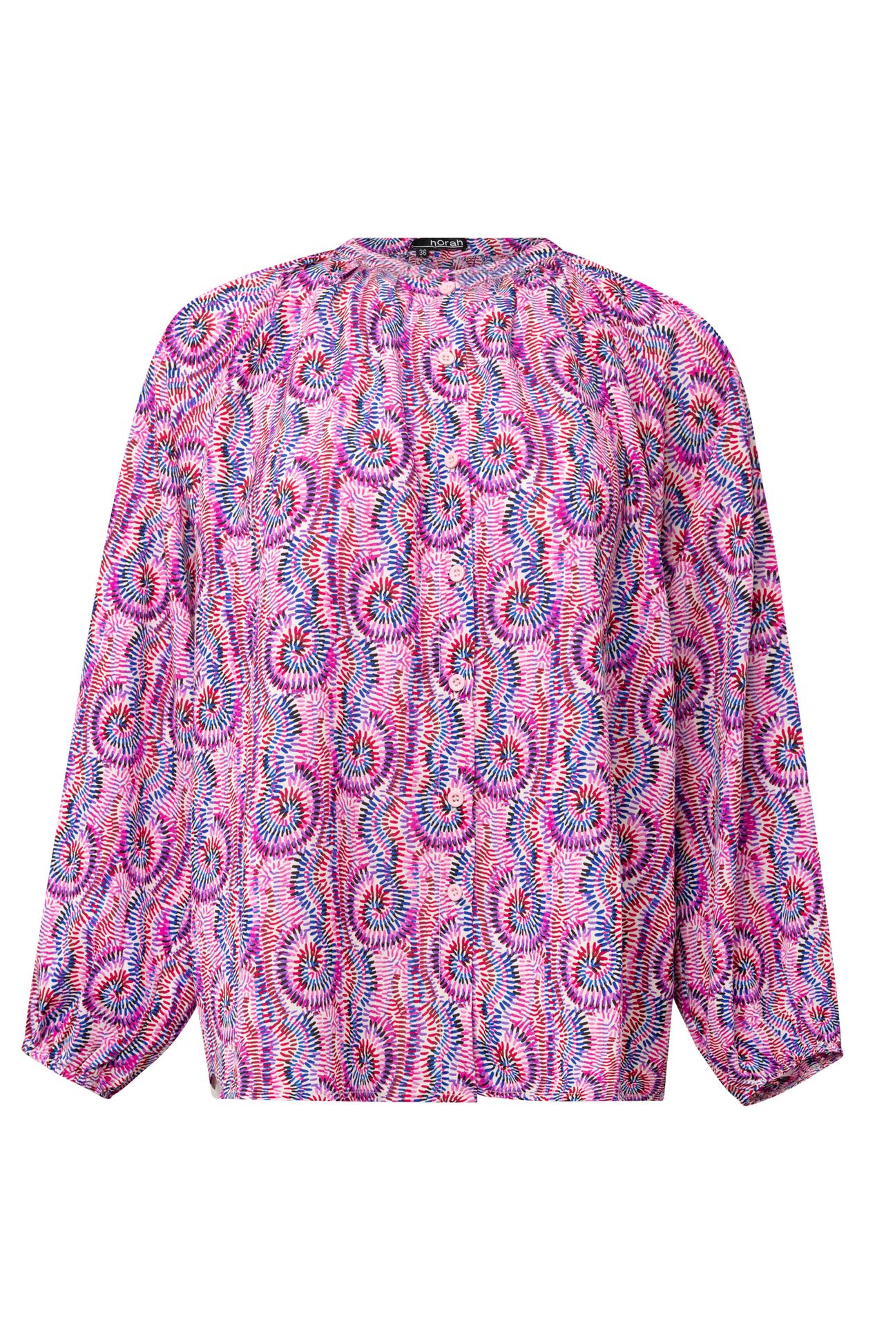 Norah Meerkleurige grafische blouse pink multicolor 214087-920