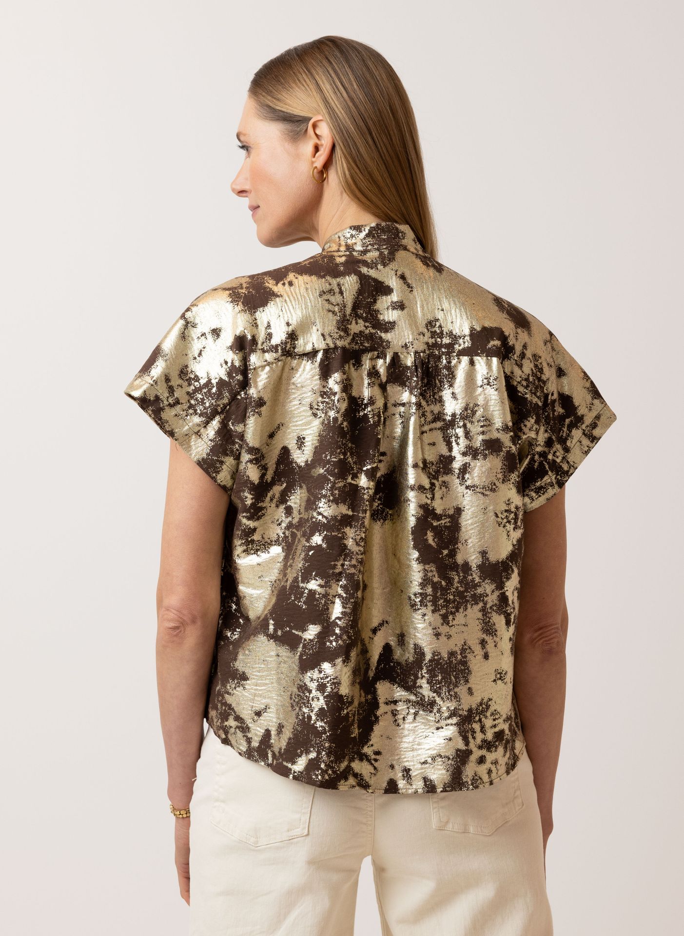 Norah Metallic blouse brown 215243-200