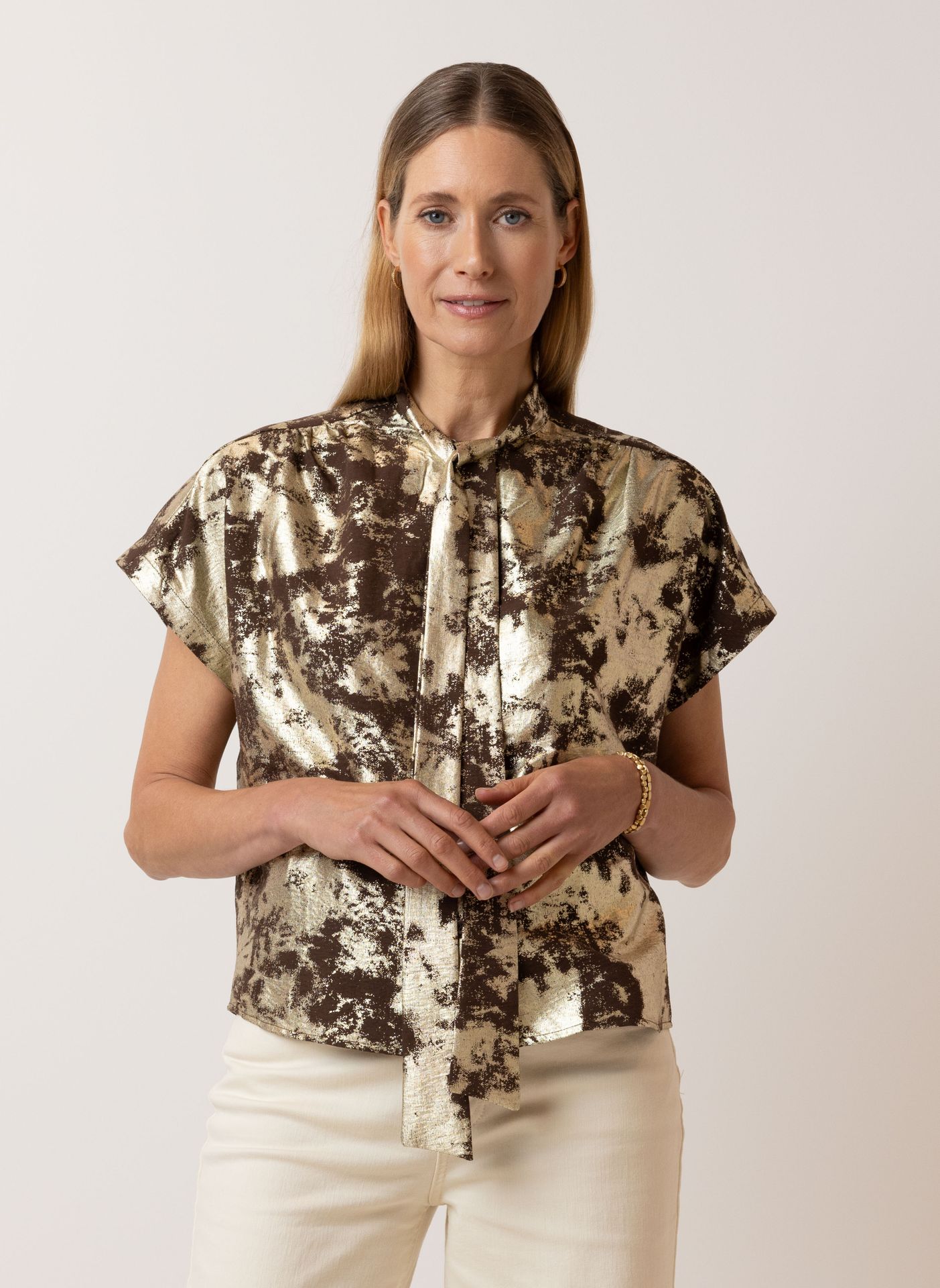 Norah Metallic blouse brown 215243-200