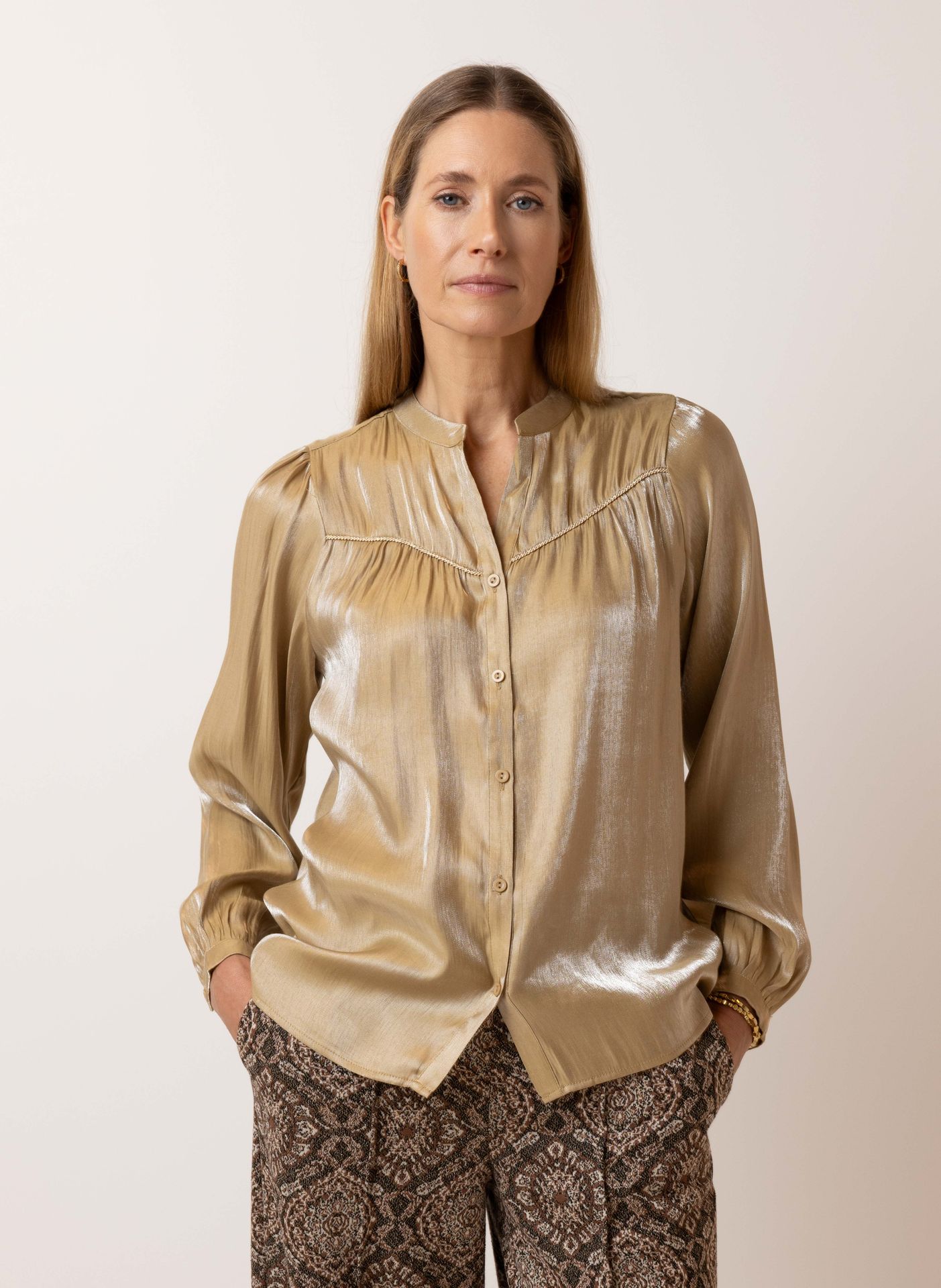 Norah Metallic blouse sand 215470-110