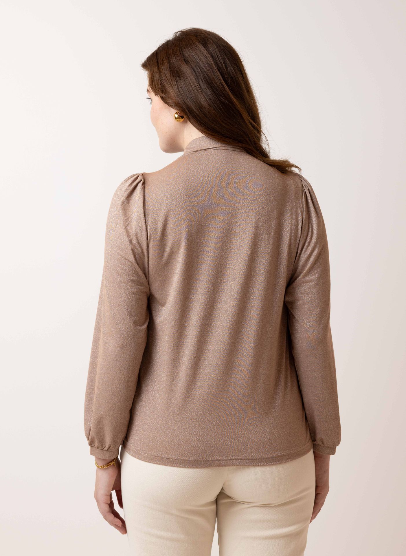 Norah Oudroze glitterblouse taupe 215069-204