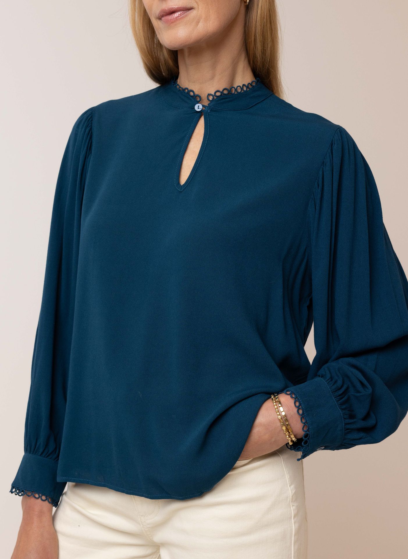 Norah Petrol blouse petrol blue 215494-495