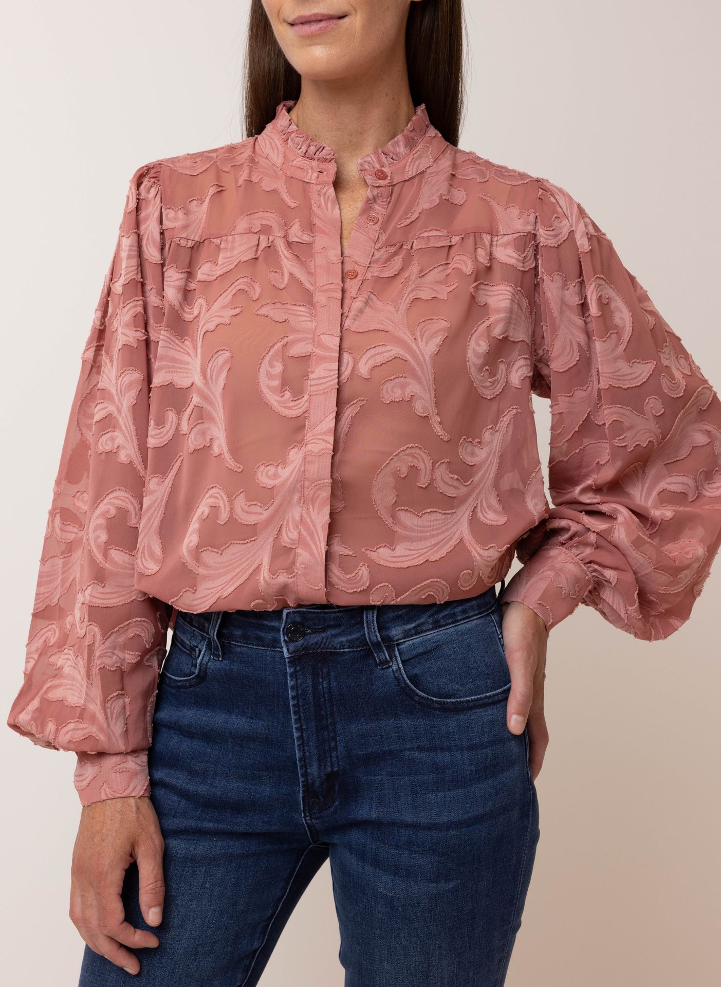 Norah Roze blouse dark rose 215323-998