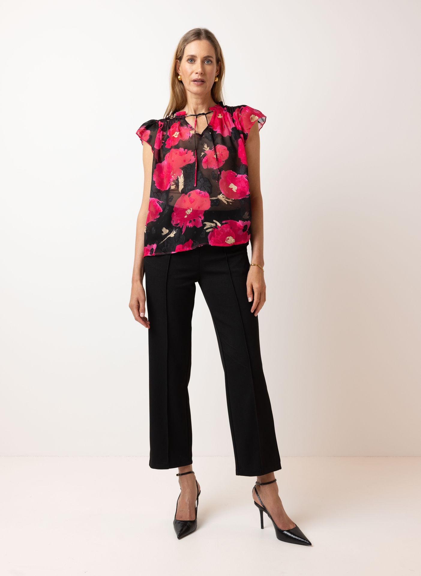 Norah Roze blouse met bloemen pink multicolor 214637-920