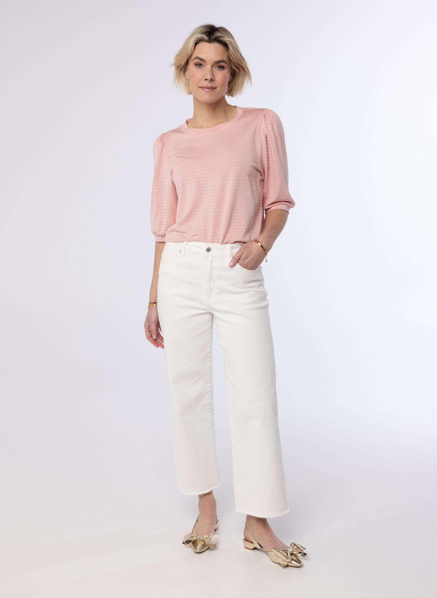 Norah Roze blouse met glitters blush 213533-905