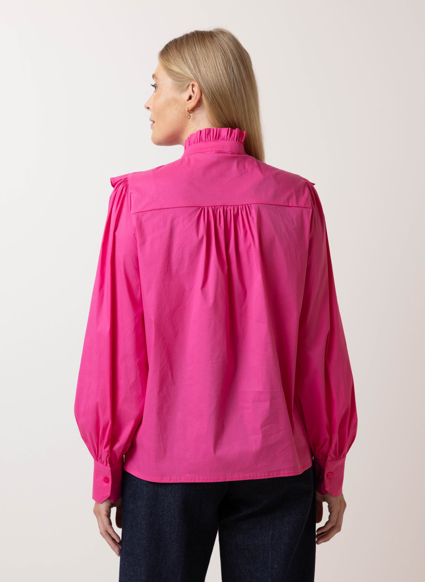 Norah Roze blouse met ruches pink 215307-900