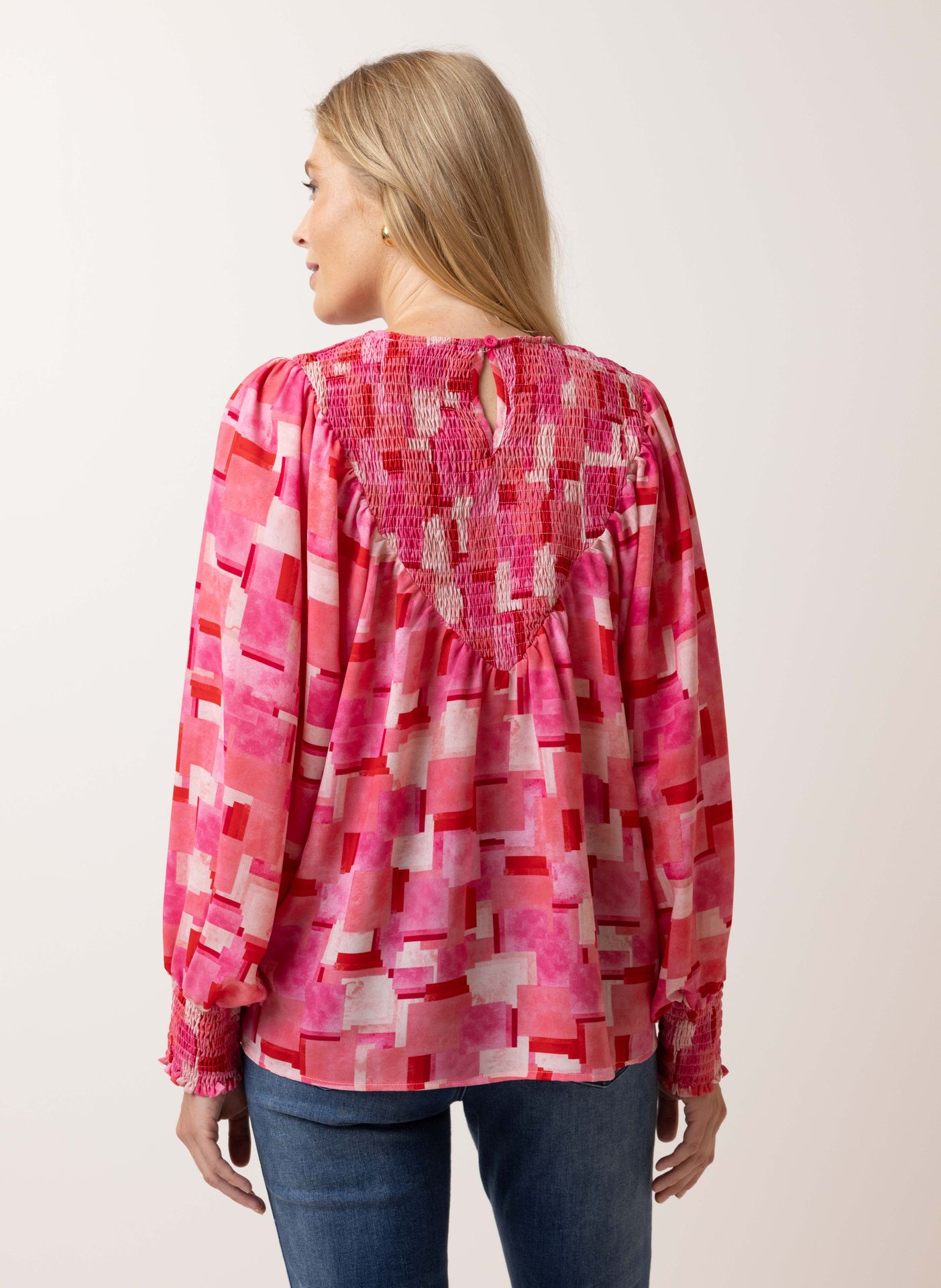 Norah Roze blouse pink/red 215120-936