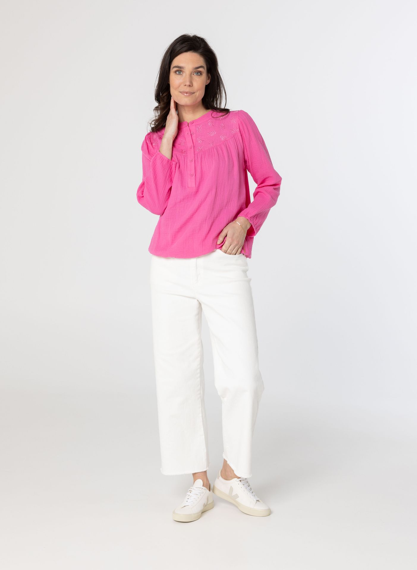 Norah Roze blouse van katoen pink 213404-900