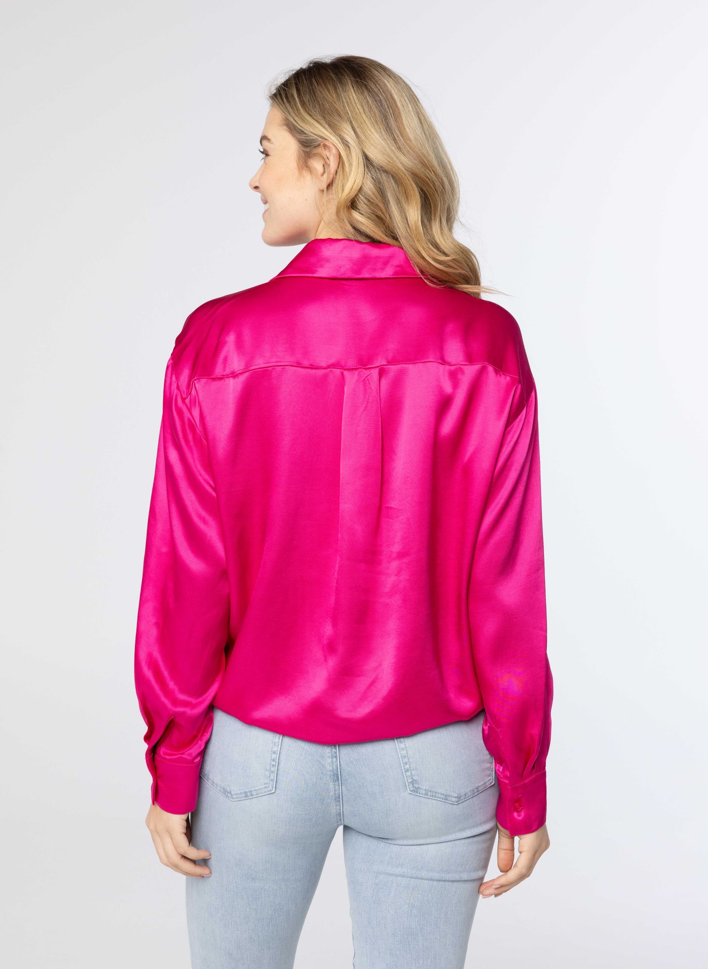 Norah Roze glanzende blouse pink 213940-900