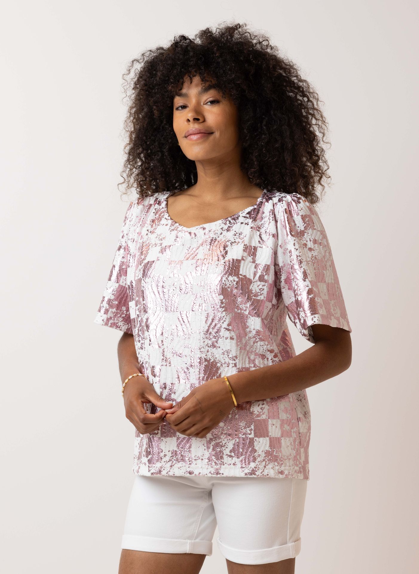 Norah Roze shirt pink/white 215044-931