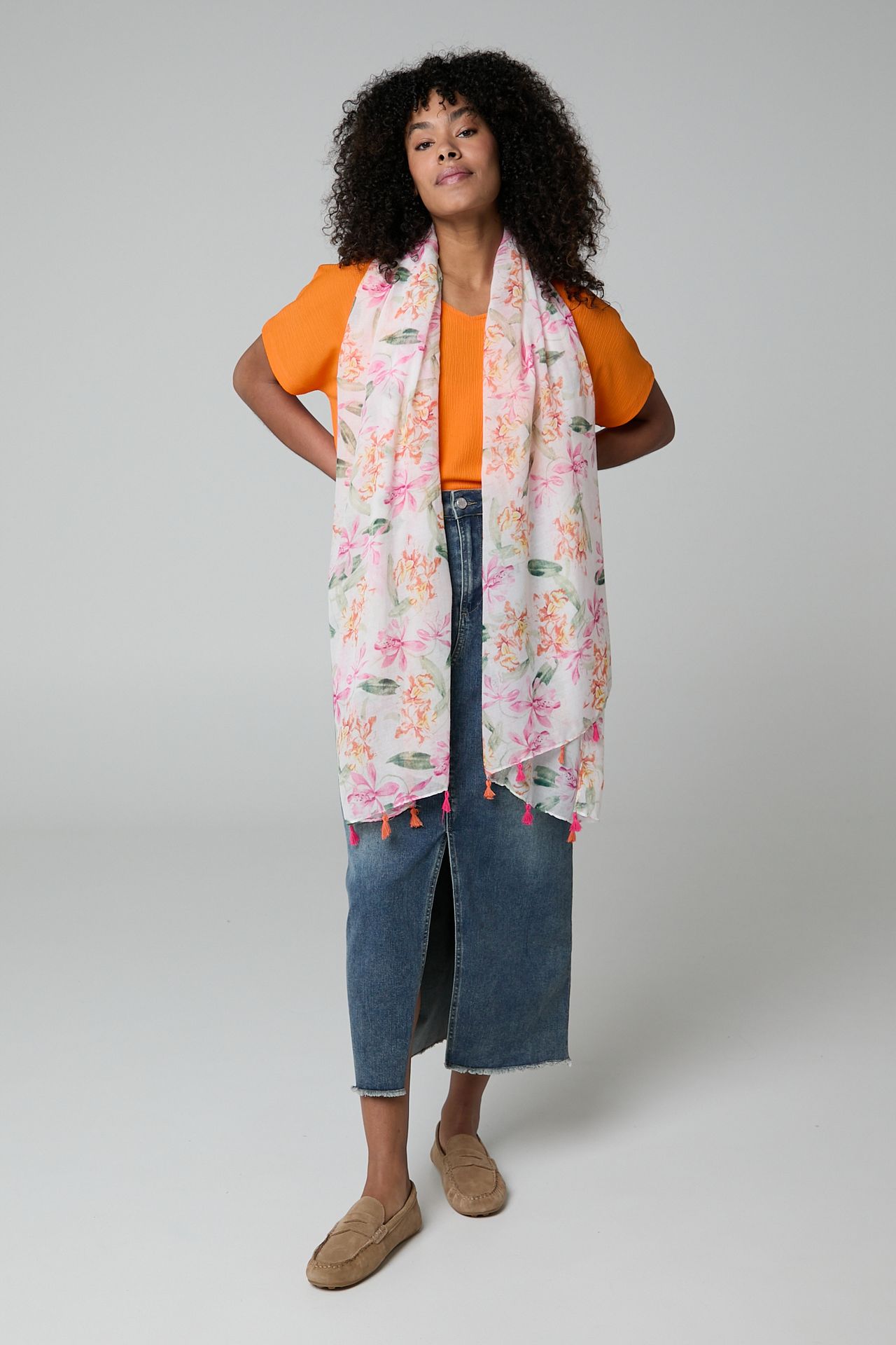 Norah Roze sjaal pink multicolor 213590-920