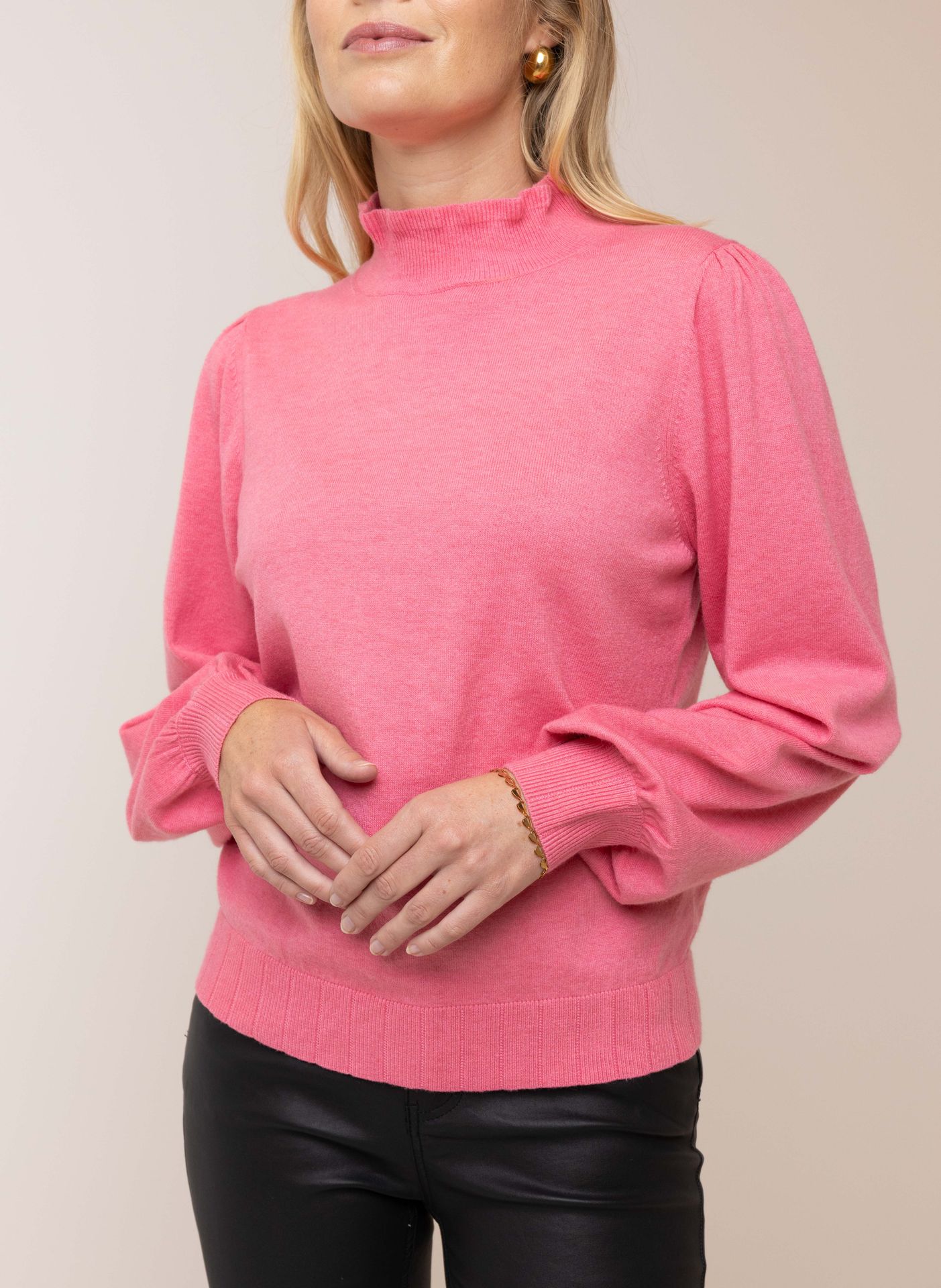 Norah Roze trui met ruches pink 215077-900