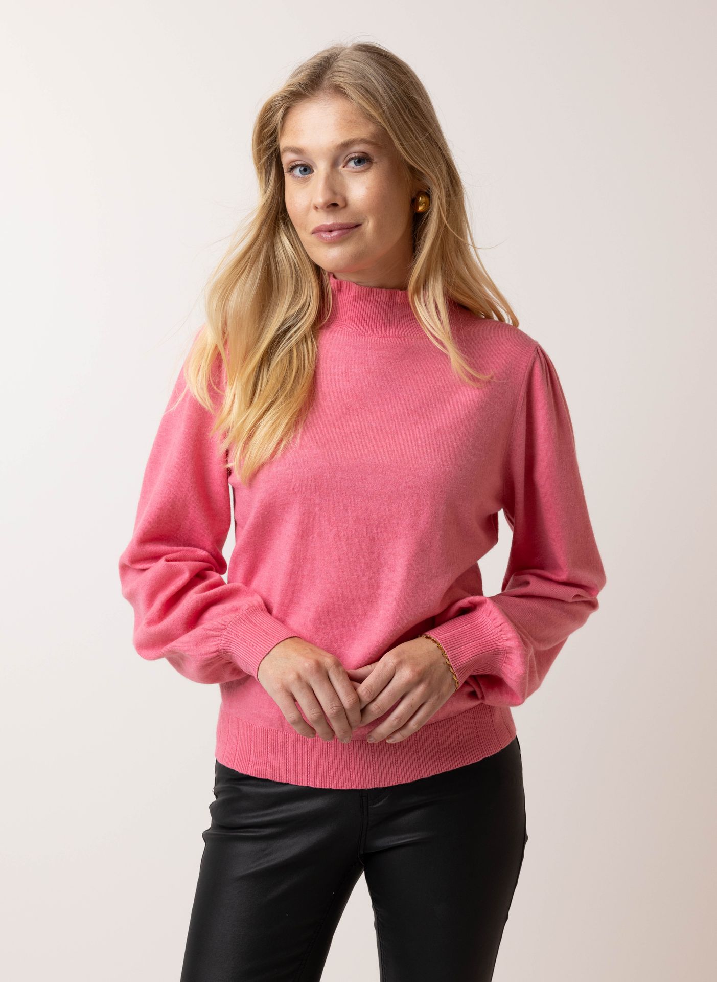 Norah Roze trui met ruches pink 215077-900