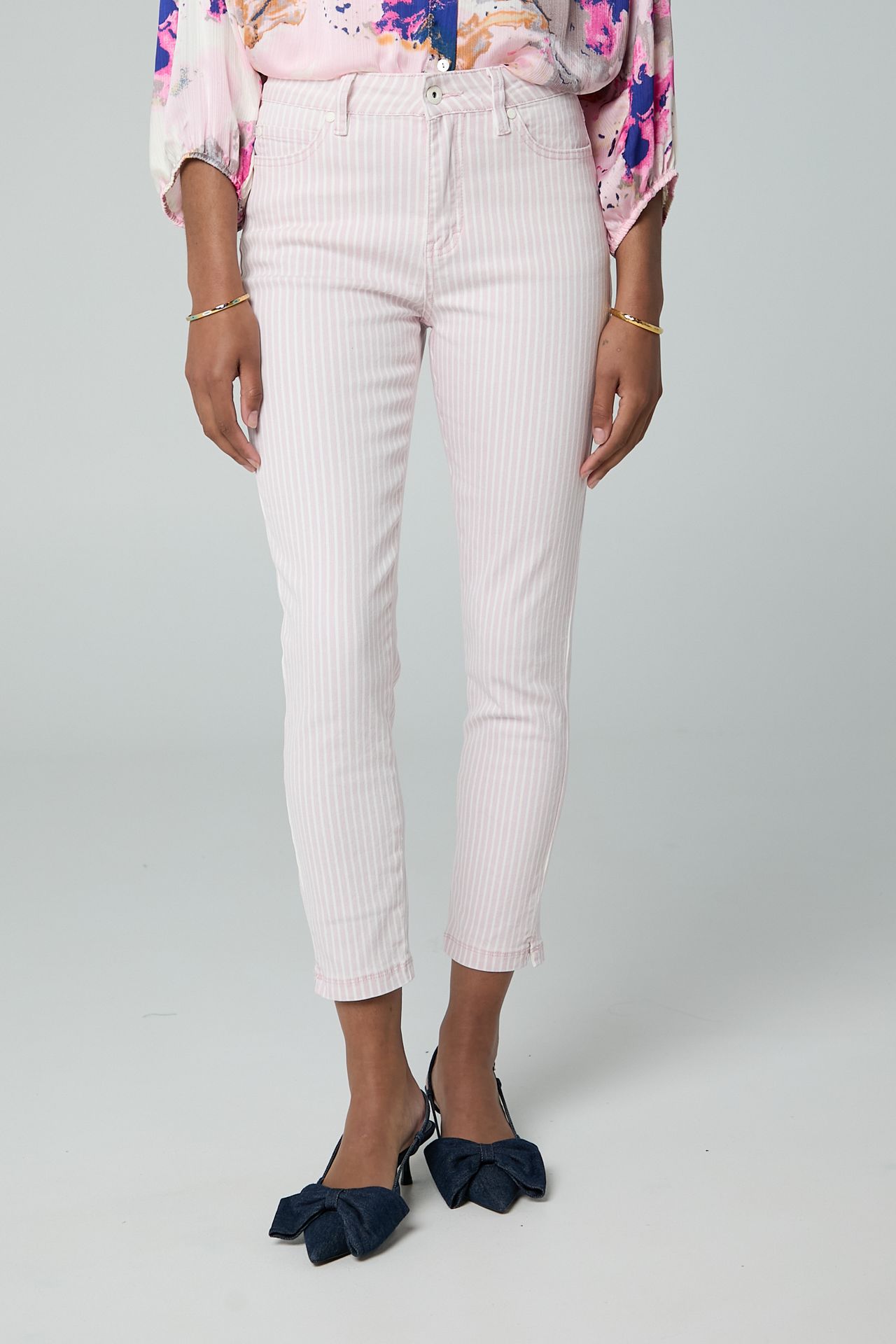 Norah Roze/wit gestreepte broek pink/white 213717-931