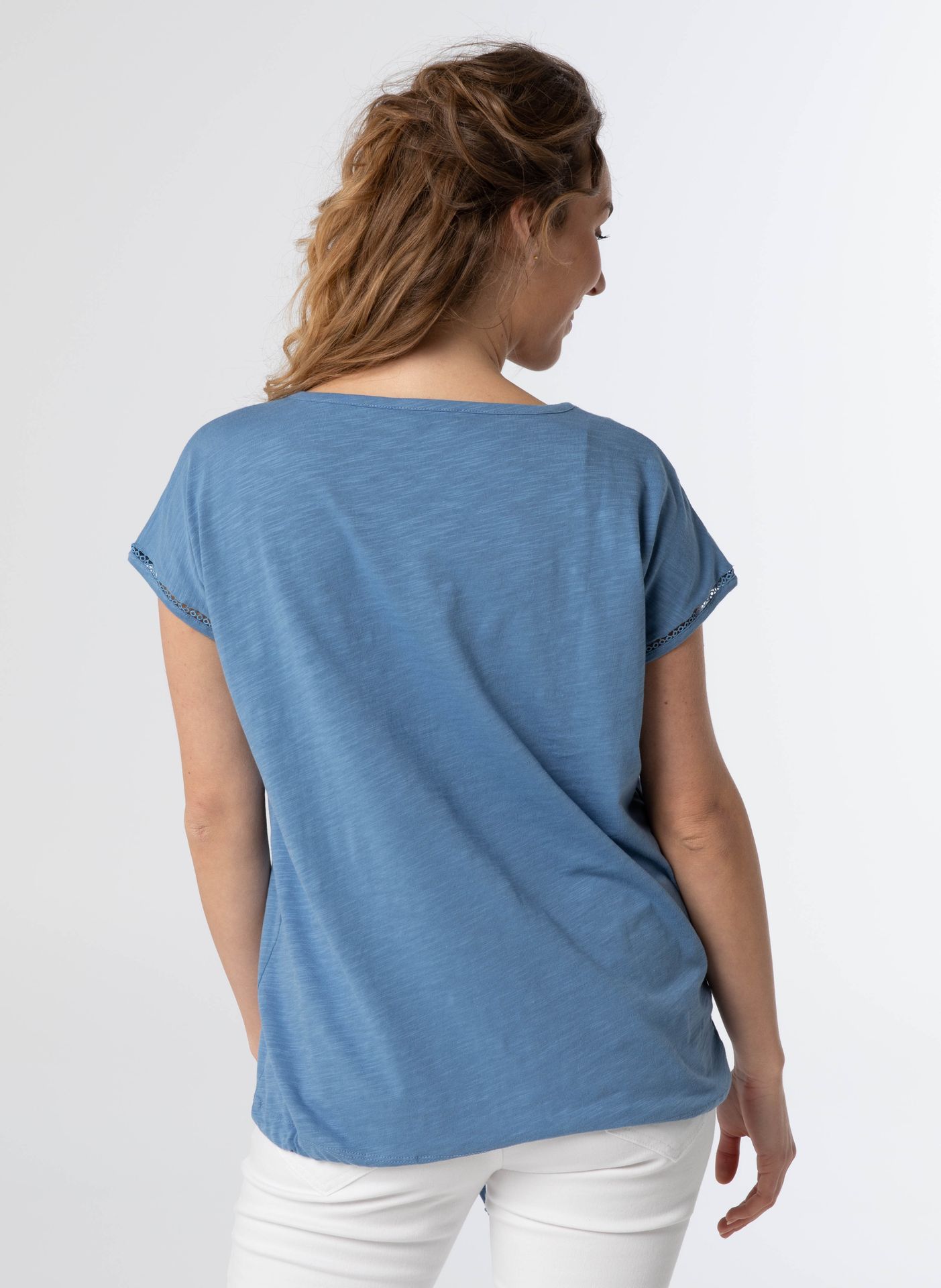 Norah Shirt blauw katoen denim blue 209485-472