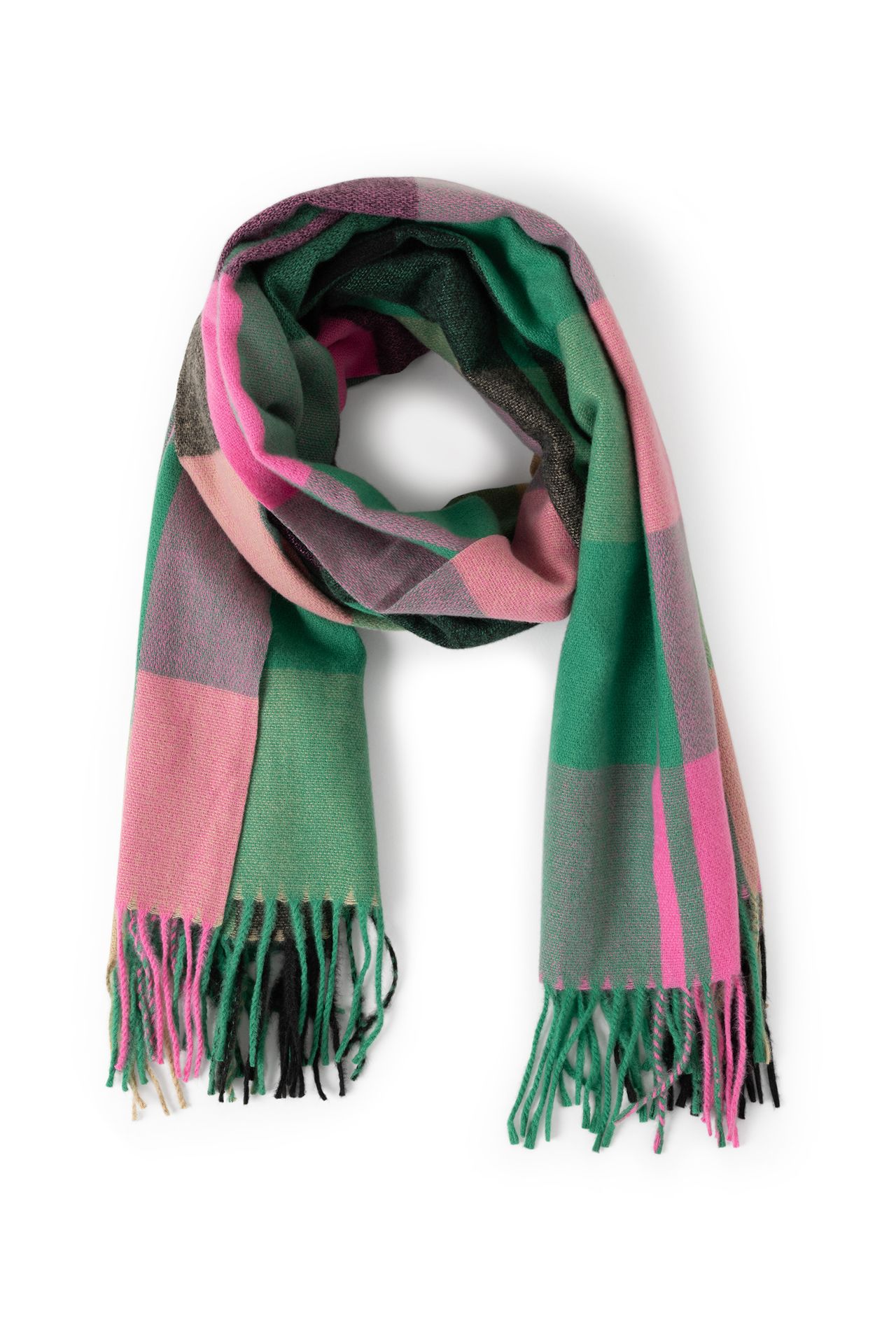 Norah Sjaal groen geruit green/pink 215437-539