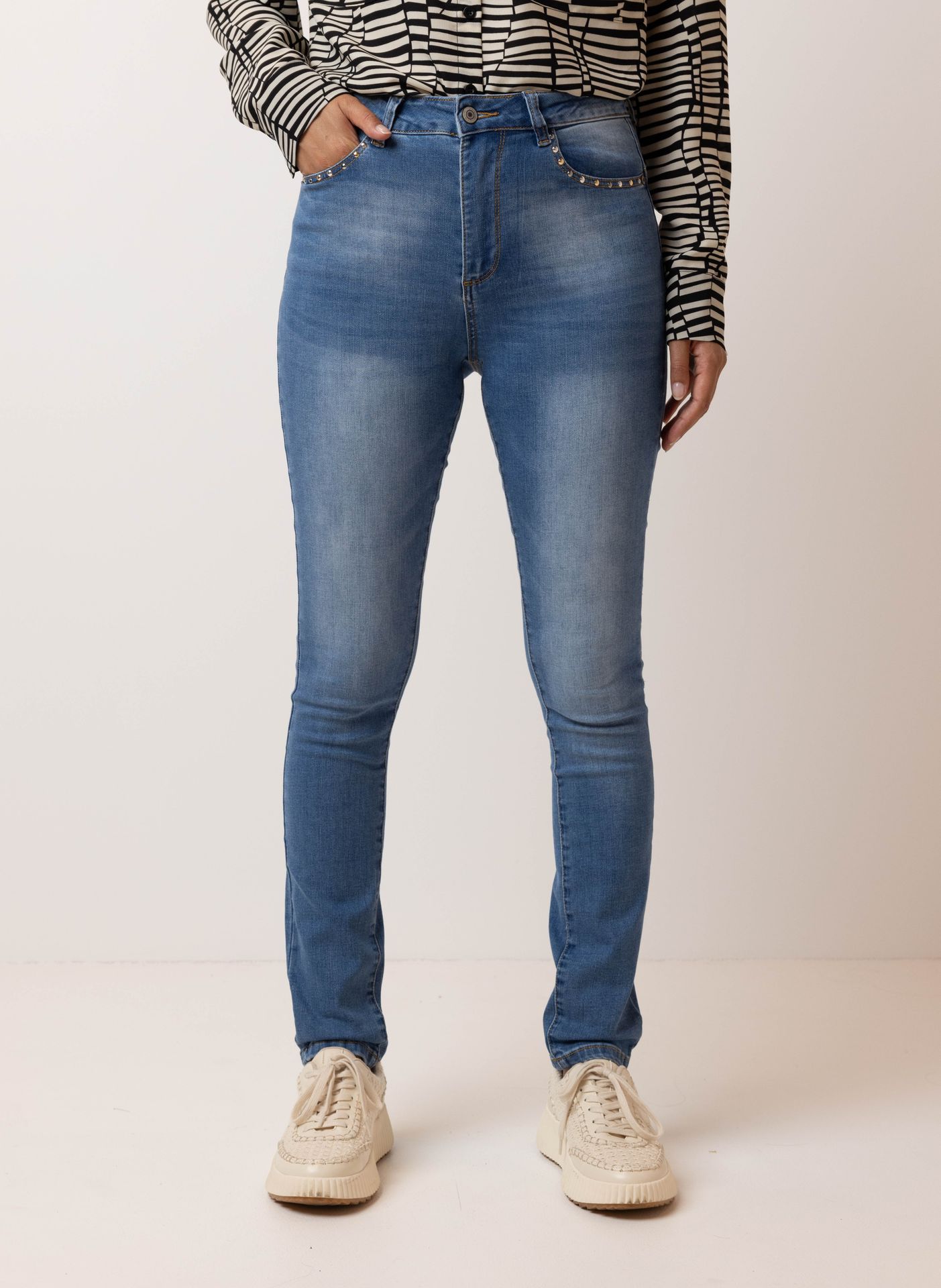 Norah Skinny jeans met studs blue 215030-400