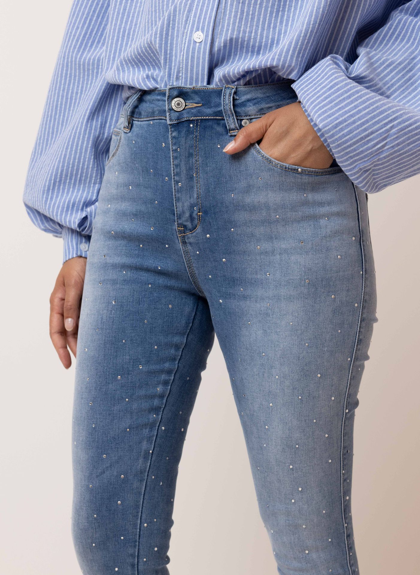 Norah Skinny jeans met studs denim blue 215031-472