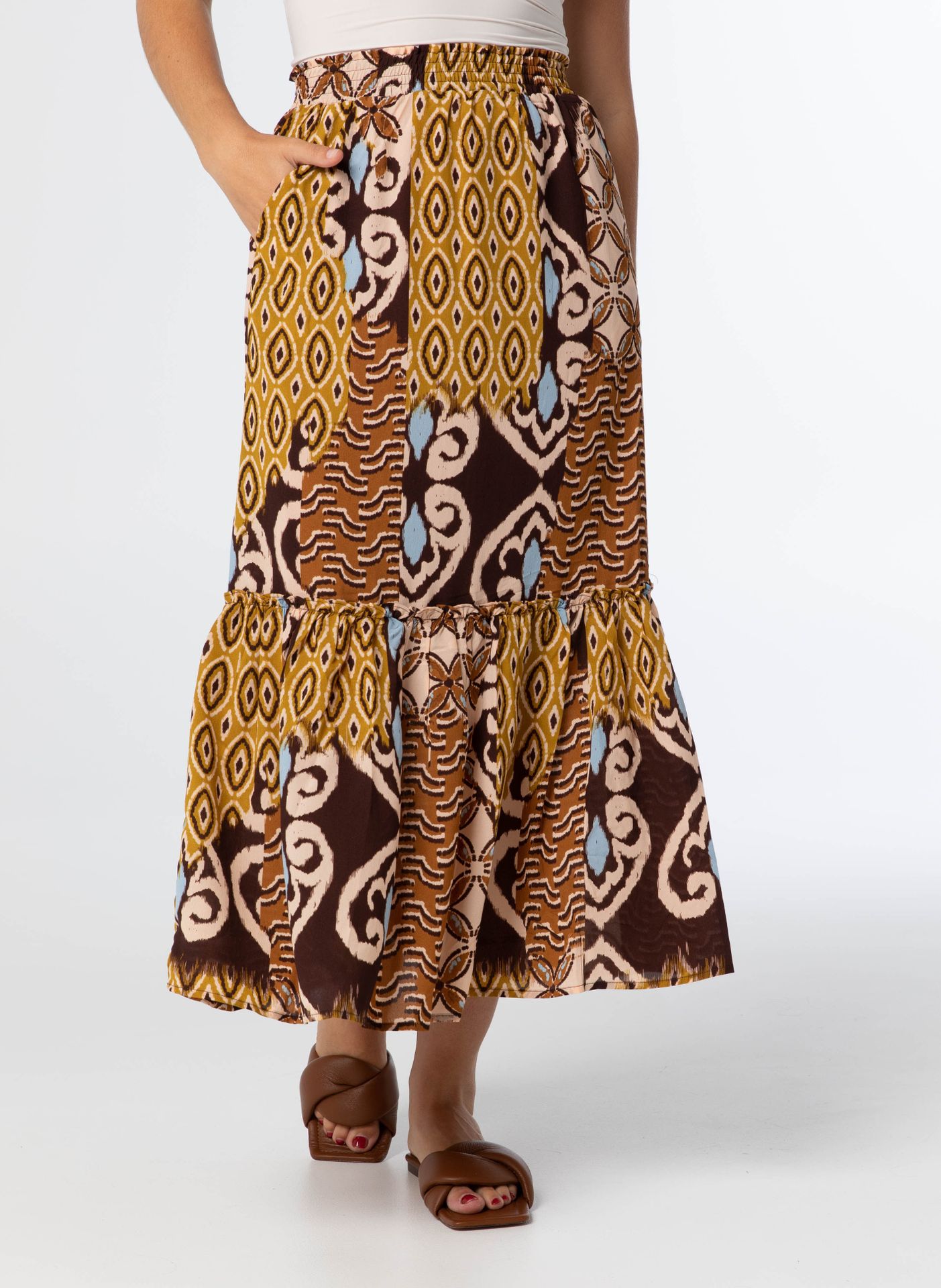 Norah Skirt, N1223 brown multicolor 212854-220